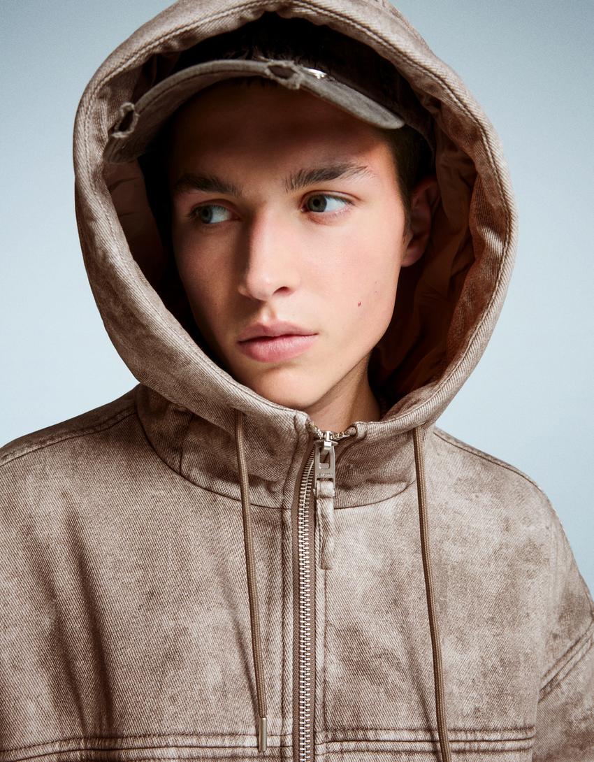 Hooded jacket-Brown