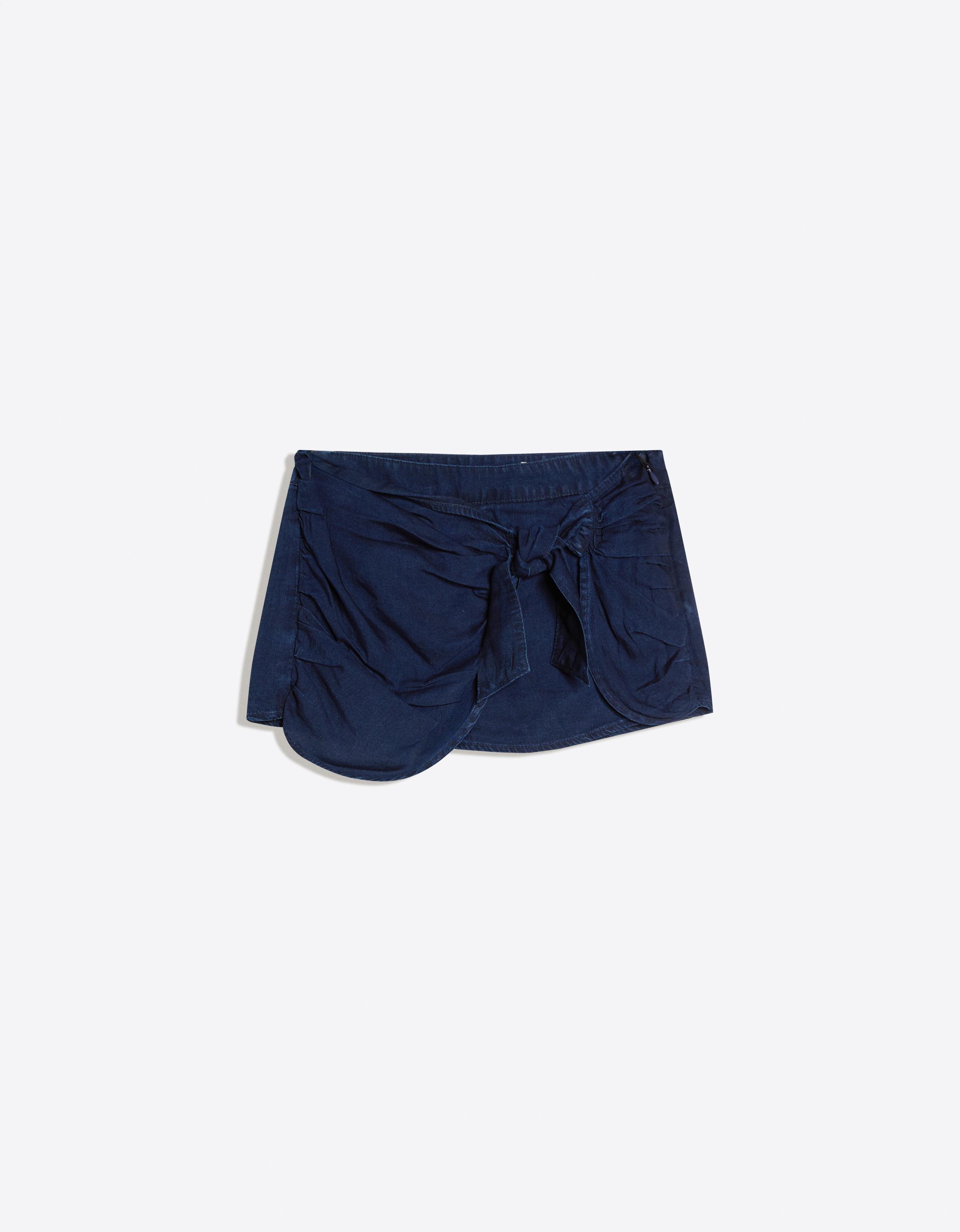 Denim mini skort