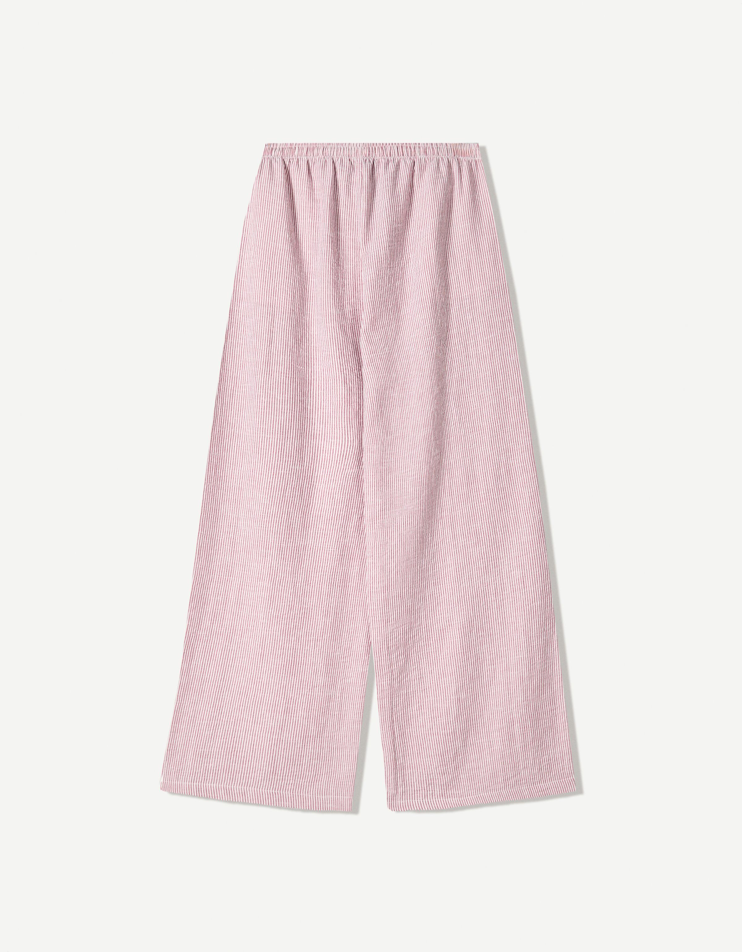CECIL Damen 7/8 Leinenhose 'Neele' – Lässige Culotte Mit Streifen, Hoher Taille & Gummibund Für Den Sommer