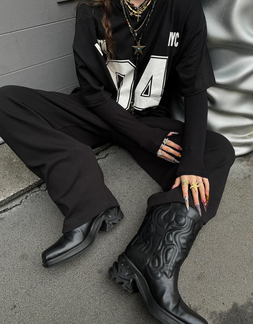 Botas Cowboy Mujer Bershka Botas Piel Bershka Calzado Ver Las