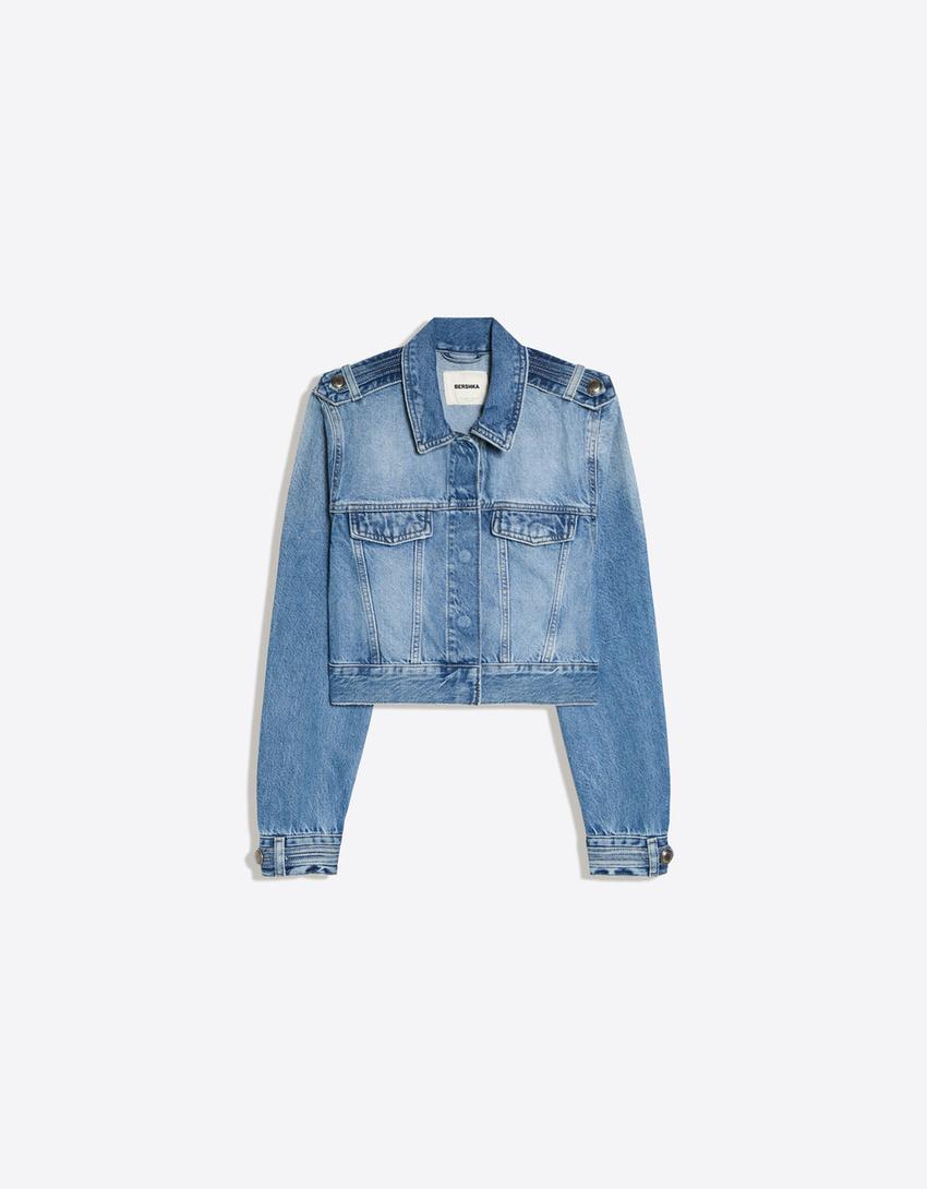 Errand Day Texture — Cropped denim jacket