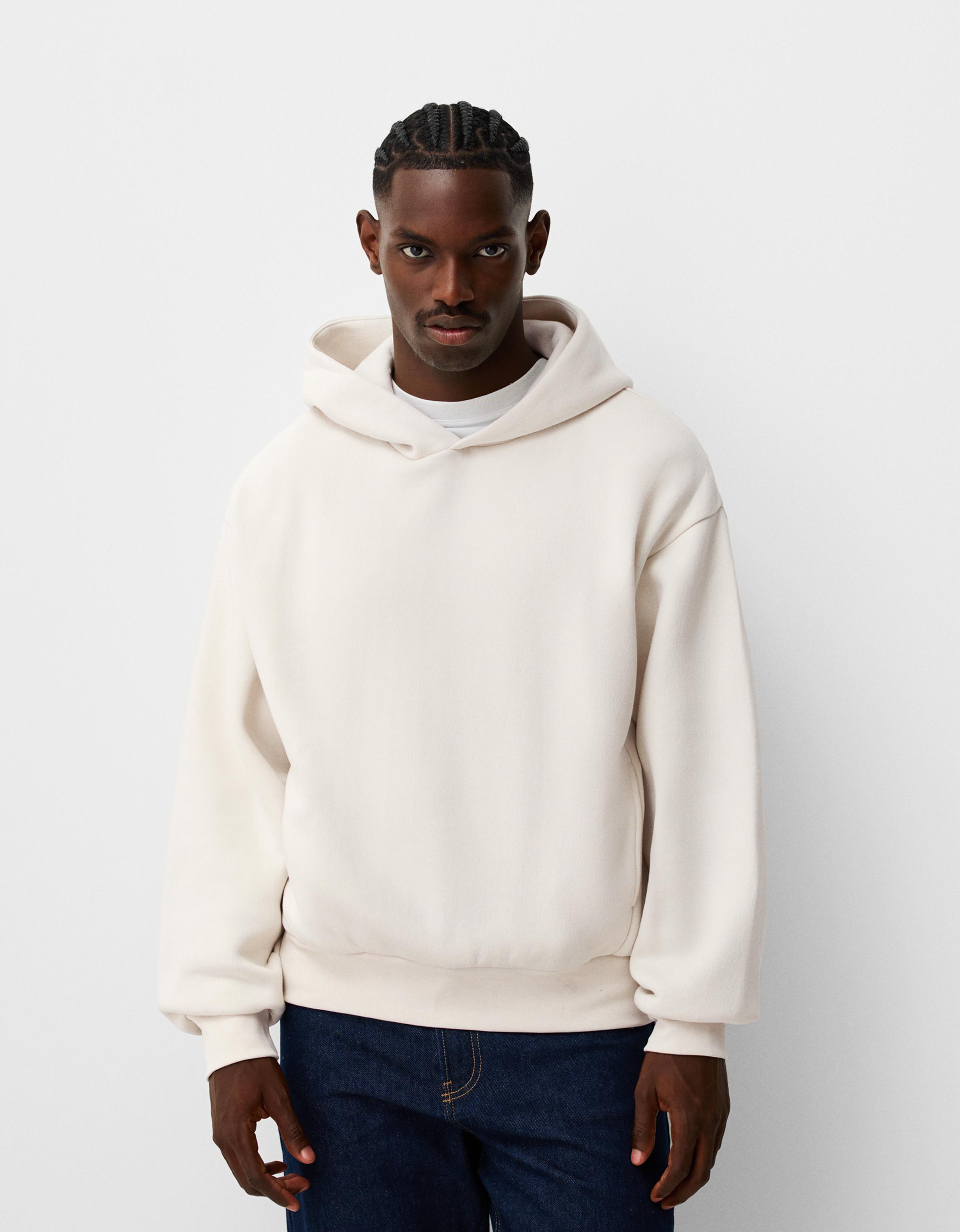 Bershka Hoodie Herren Xs Grbrochenes Weiss