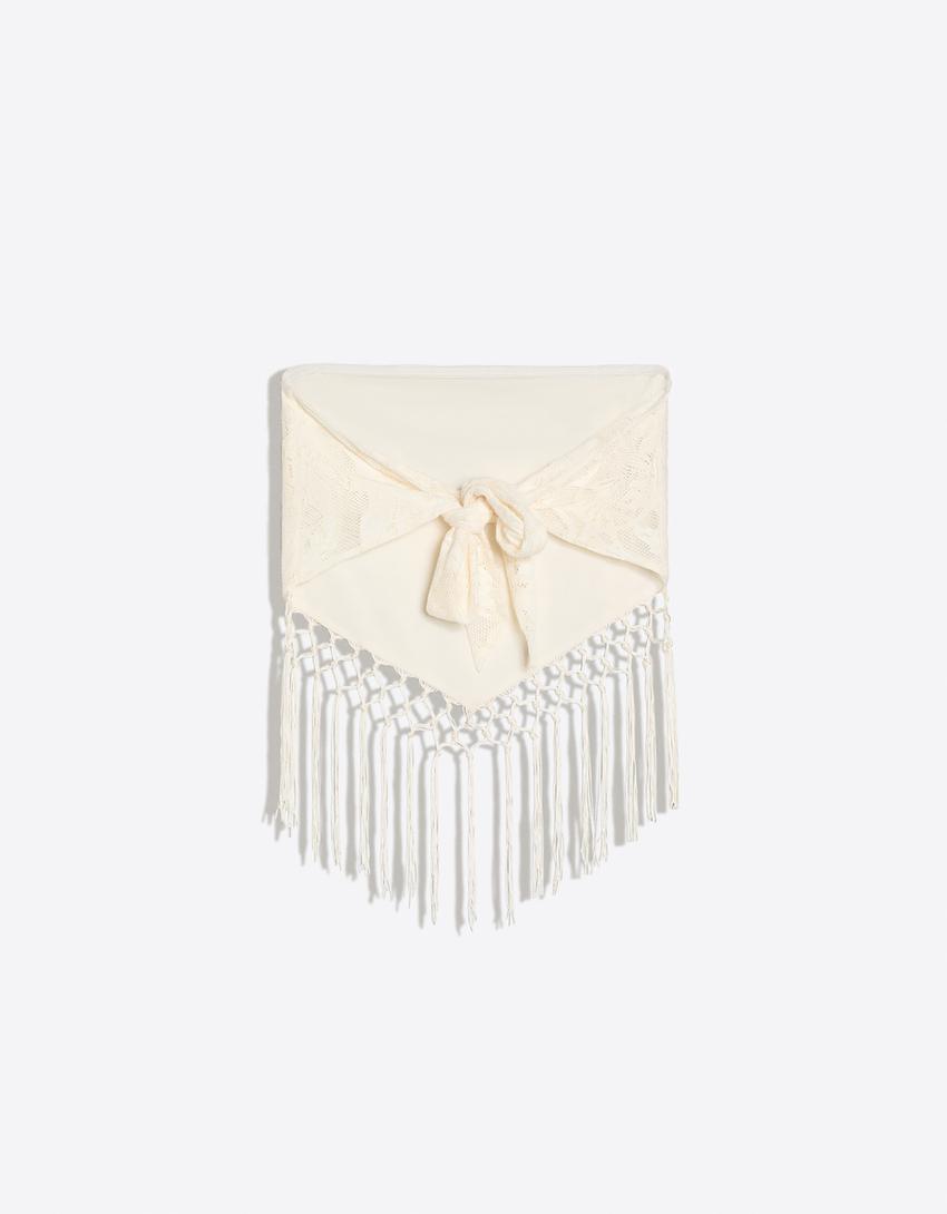 Top bandeau flecos-Crudo