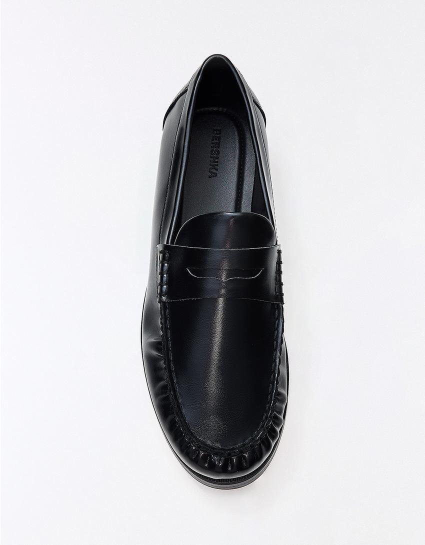 Gathered loafers-BLACK