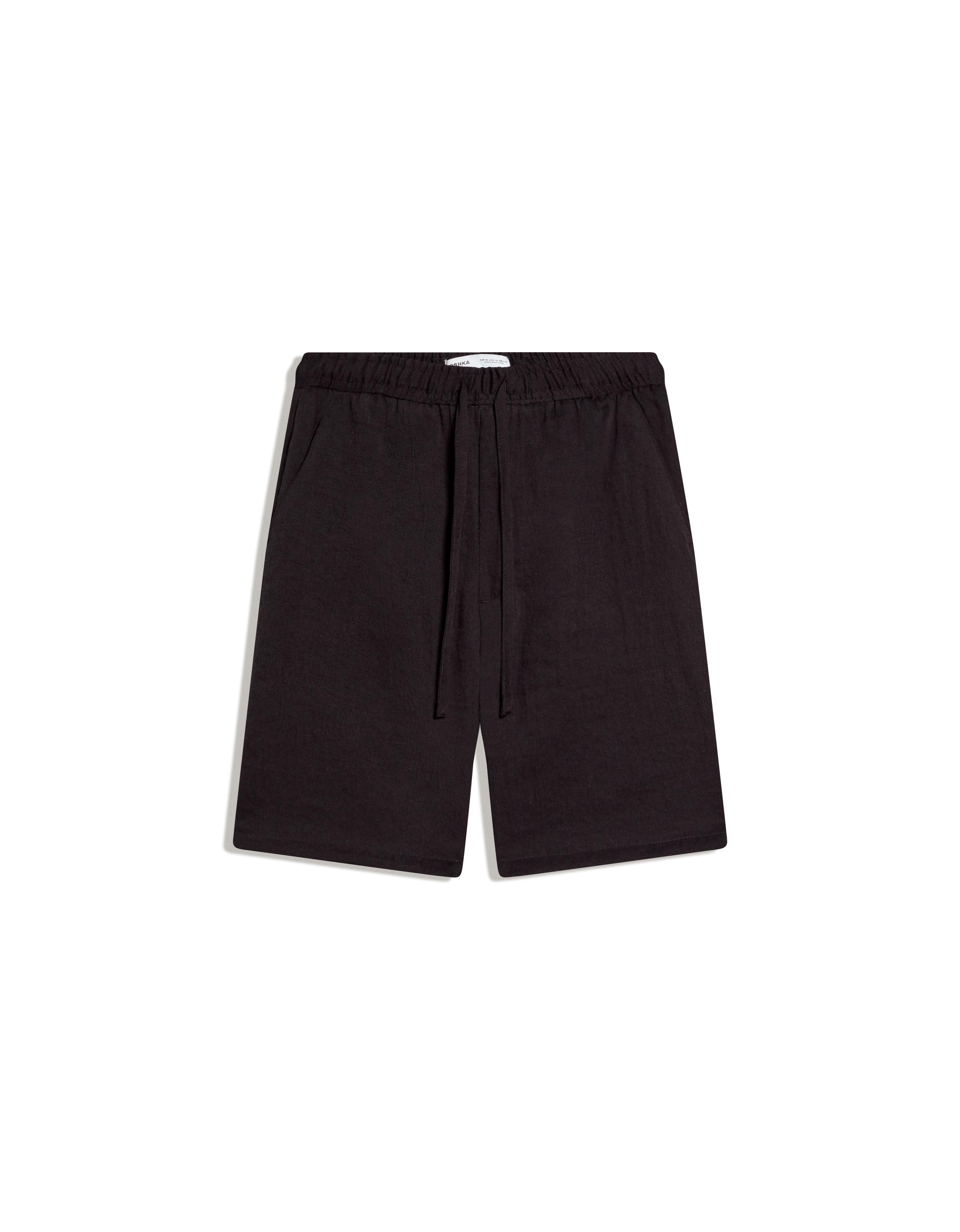 Rustic jogger Bermuda shorts — Black