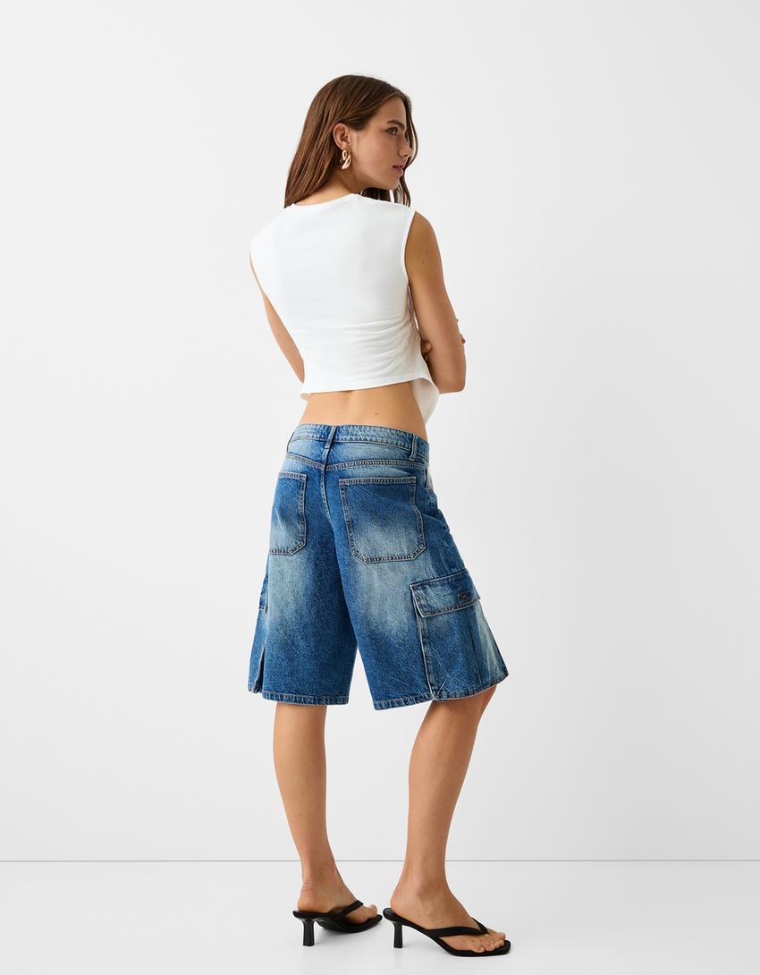 Fermuarlı kolsuz t-shirt-Kirli beyaz-1