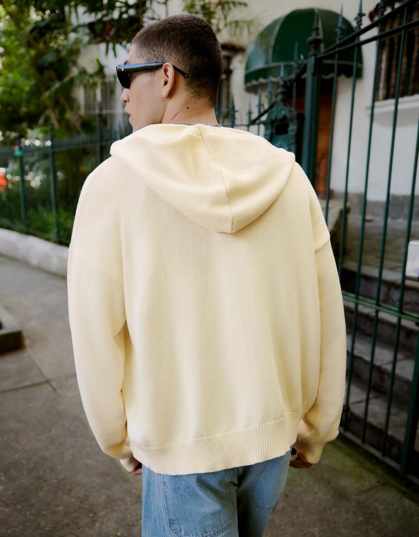 Printed hooded jacket-Off white