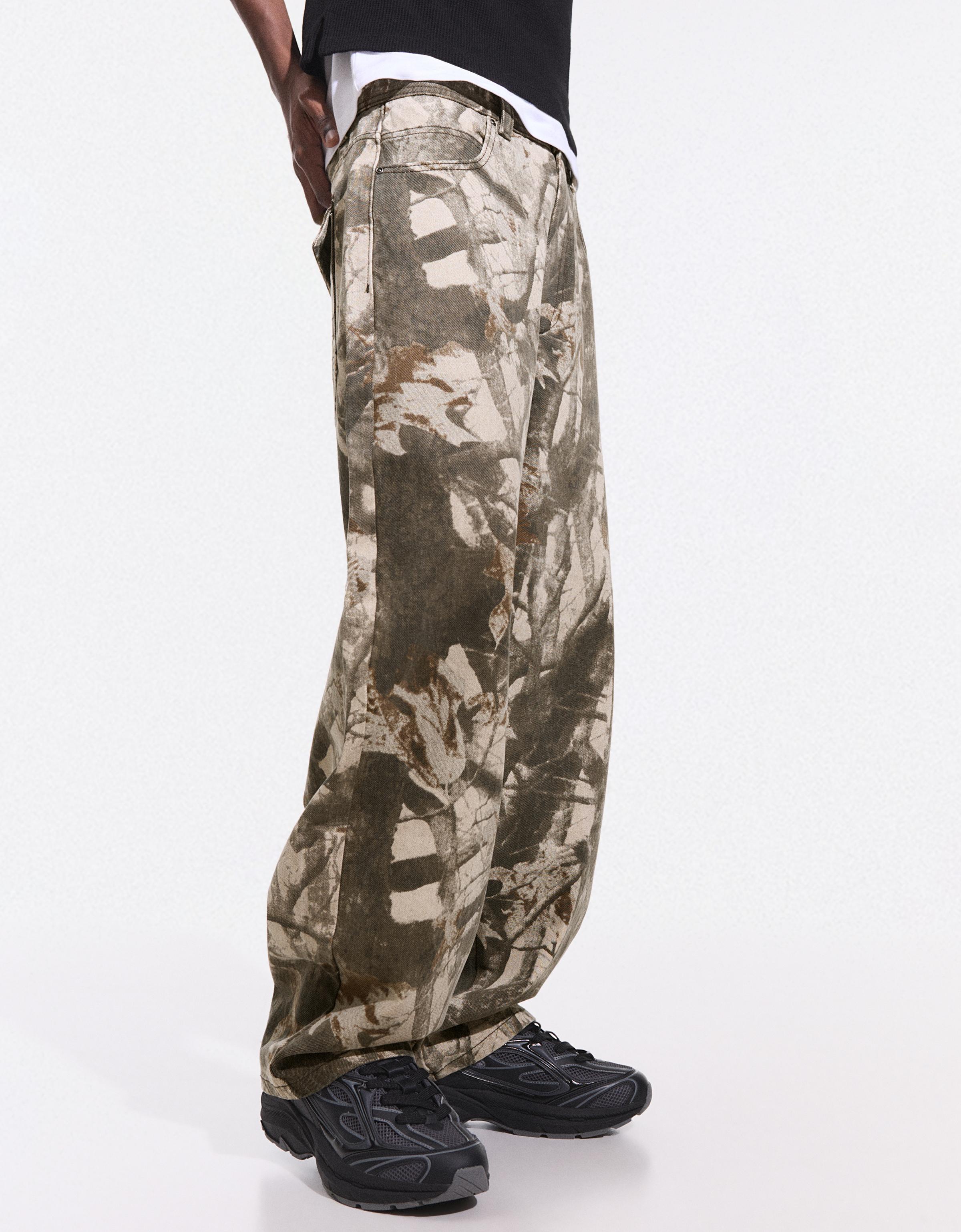 Baskılı super baggy fit pantolon - Görsel 46