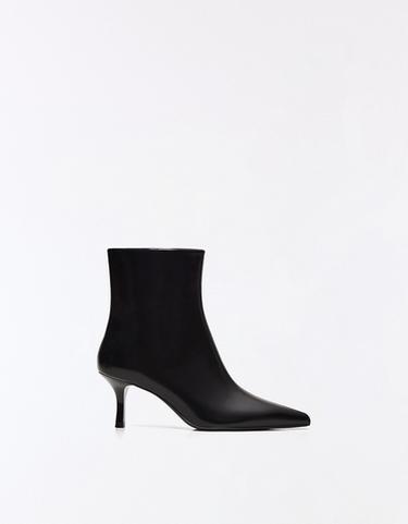 KITTEN HEEL ANKLE BOOTS — BLACK 5