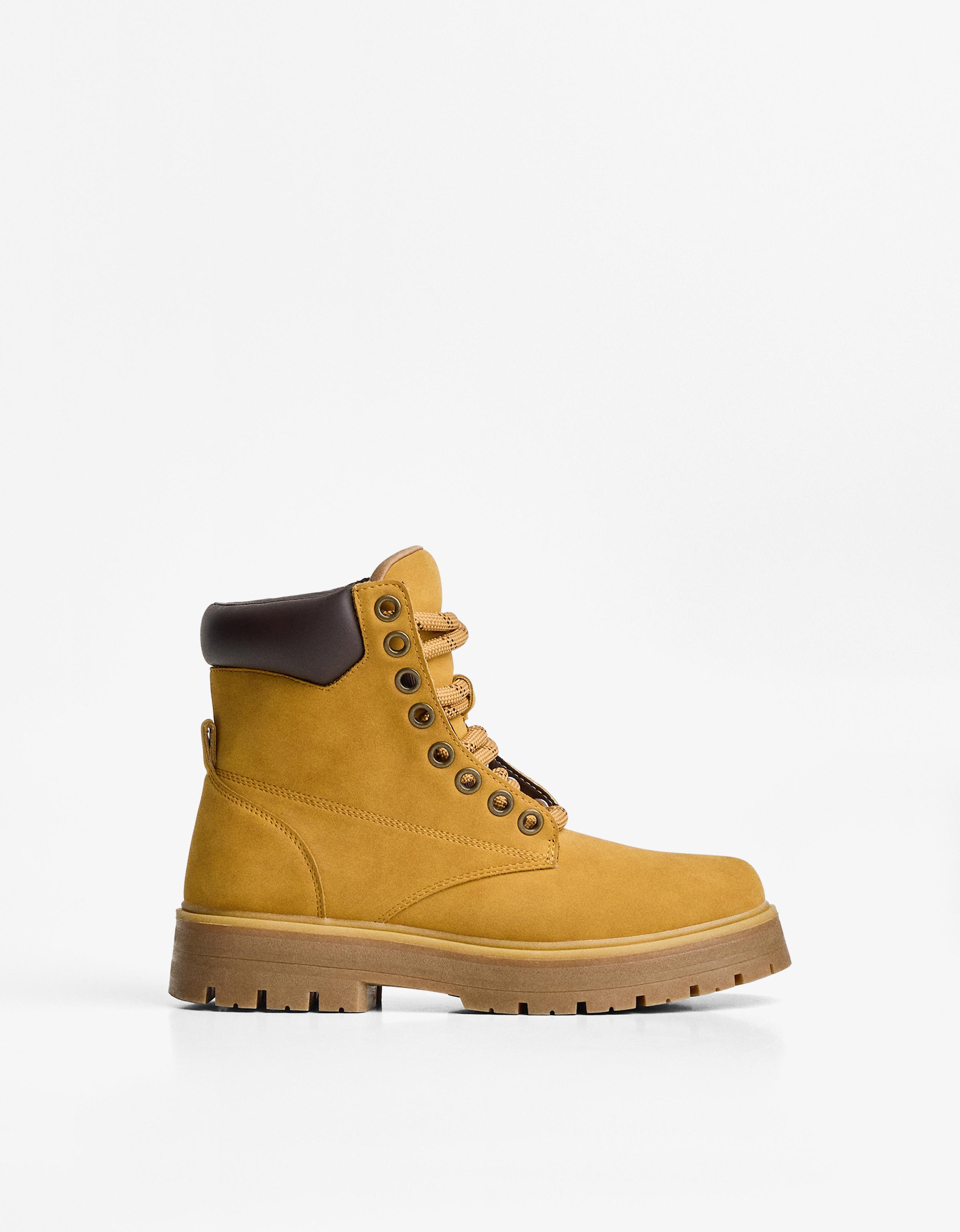 Bershka Stiefelette Mit Steppdetail Herren 41 Sandfarbe