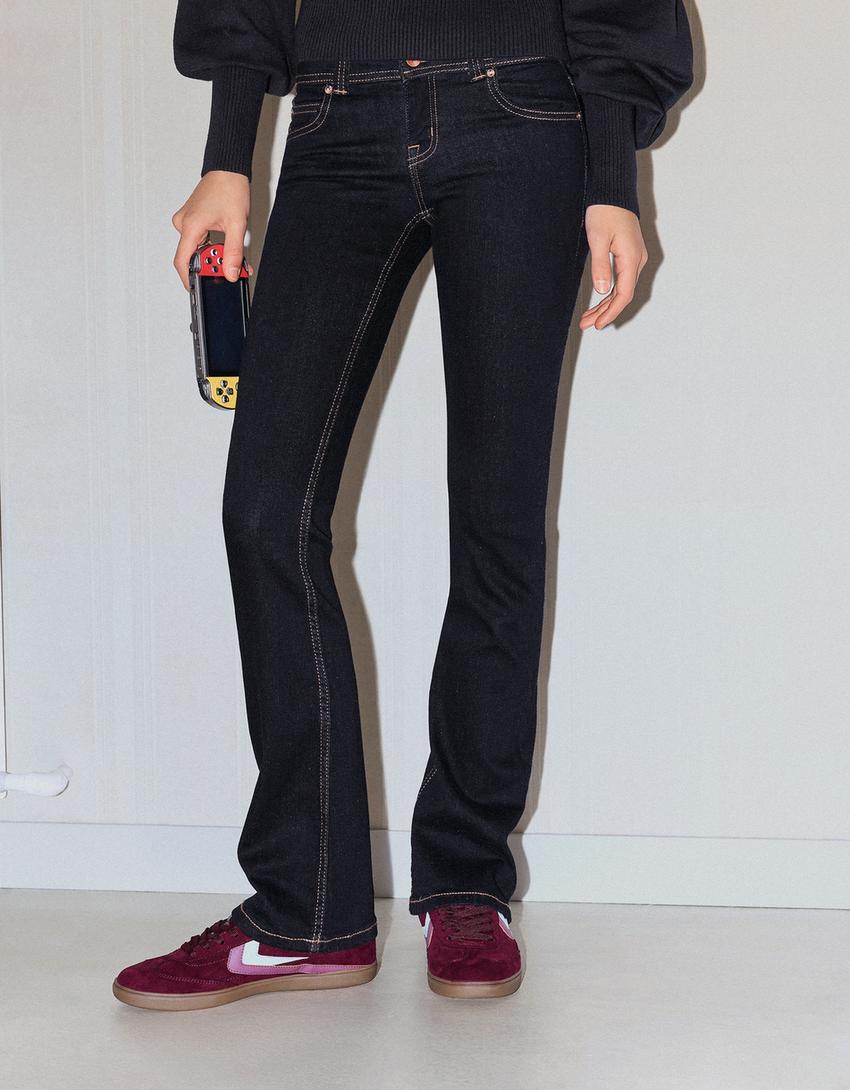 Jean bootcut kapaklı-Mavi