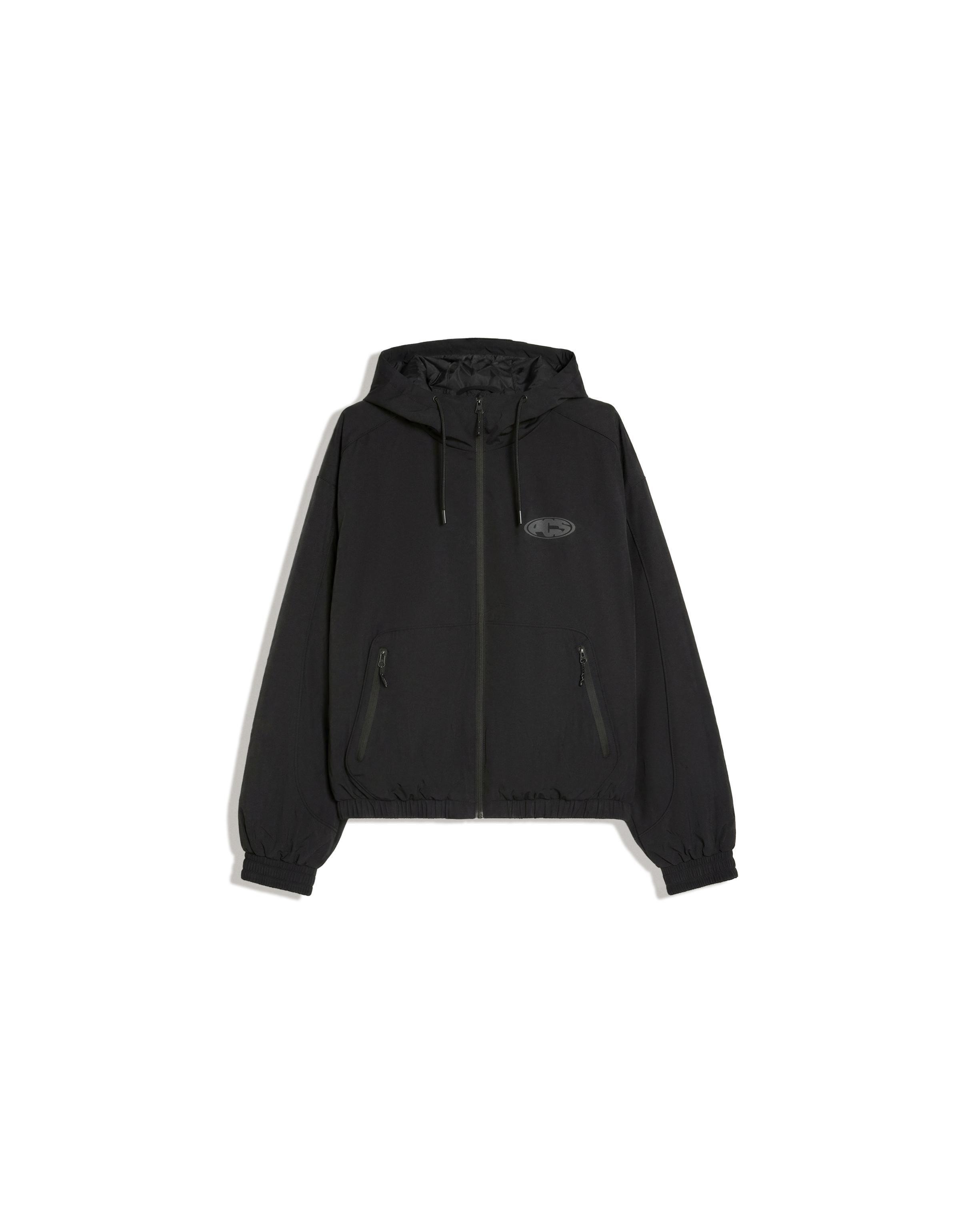 Technical hooded jacket — Black