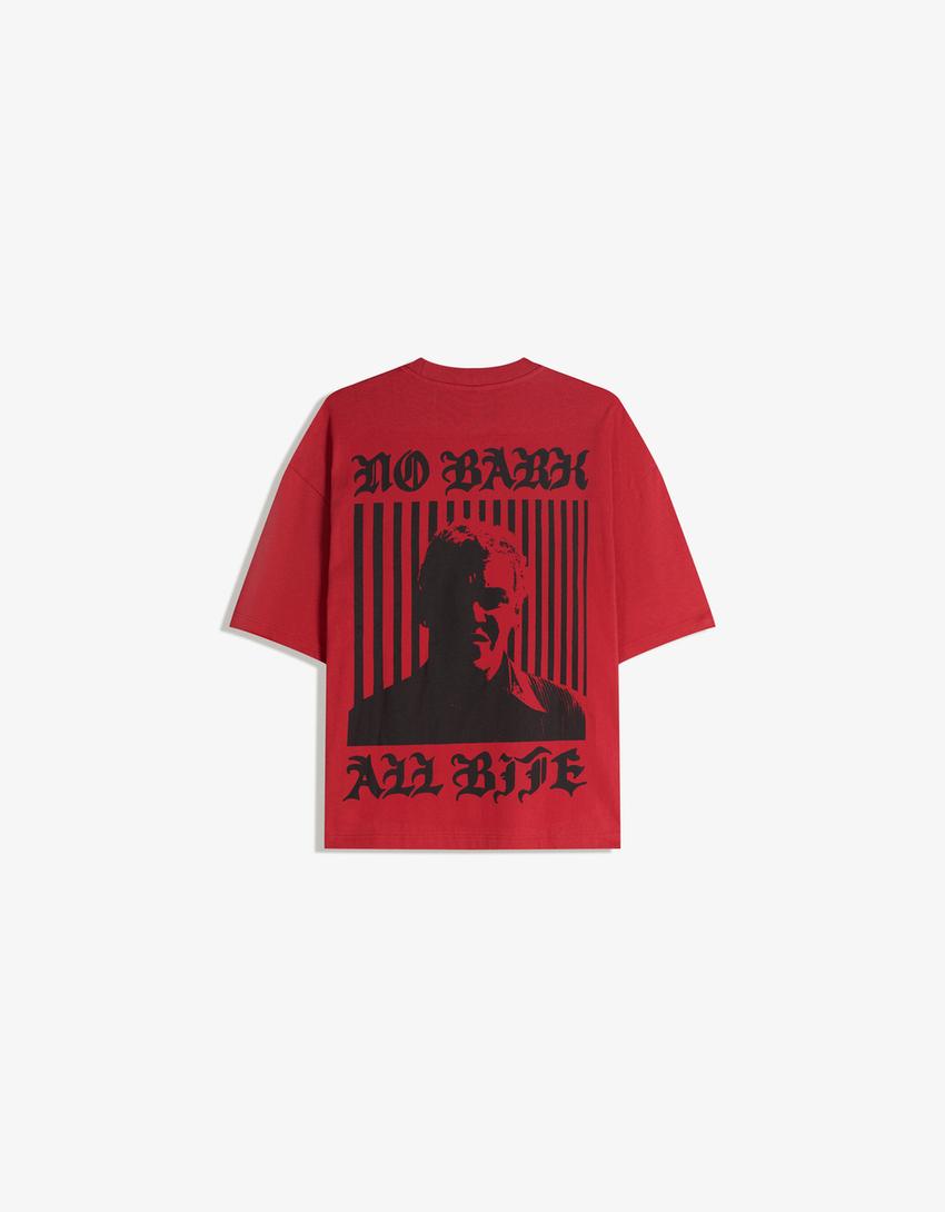 Barry B short sleeve boxy print T-shirt-Coral