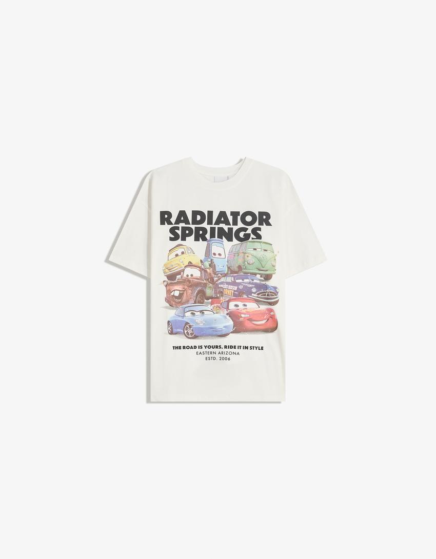 Camiseta Cars manga corta print-Blanco roto