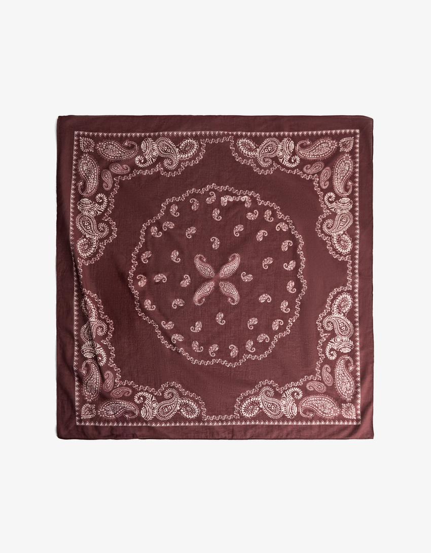 Foulard imprimé bandana-Marron