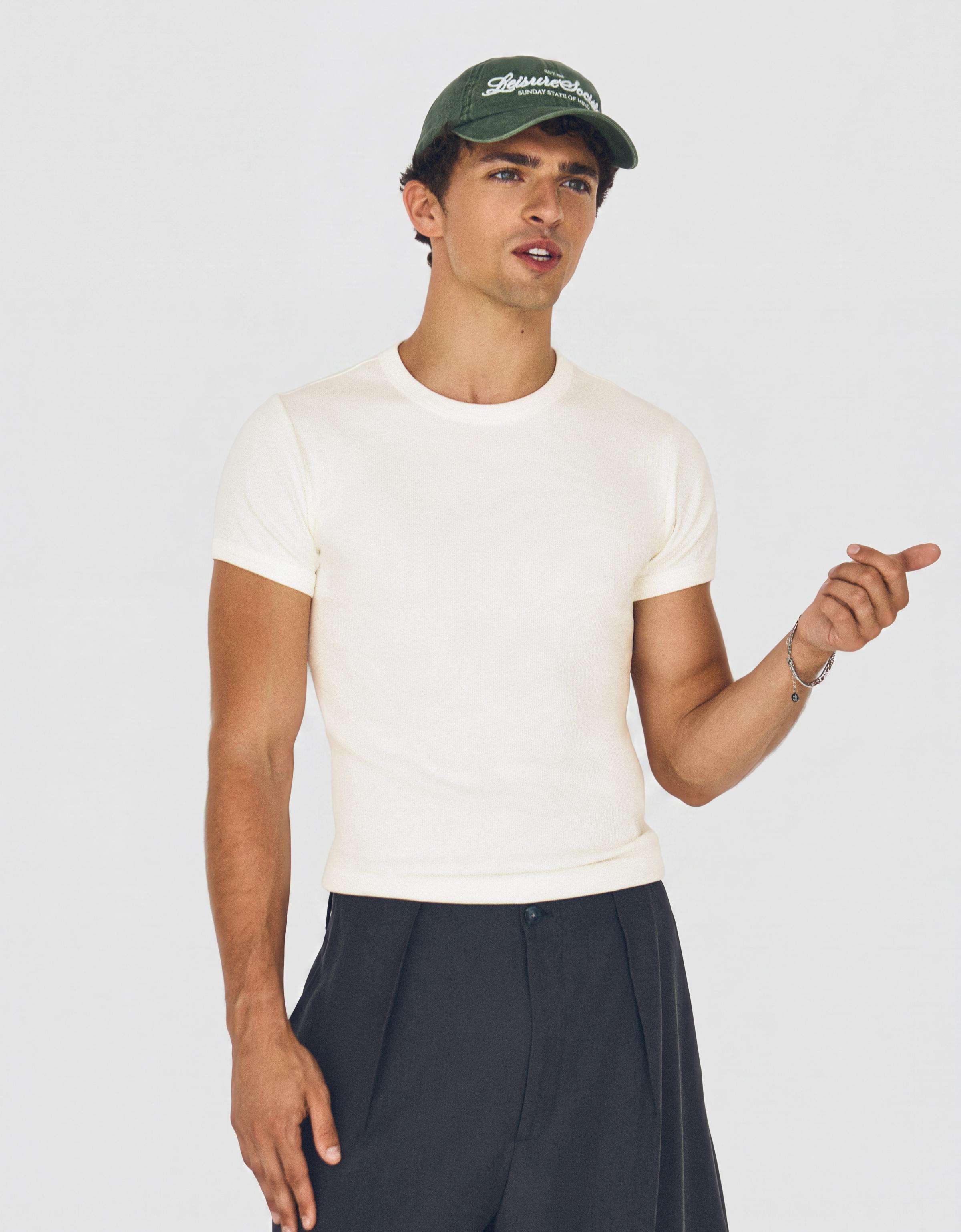 Slim fit ribbed T-shirt — White