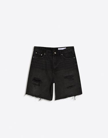 Short Noir Bershka Taille 36 Femme - Occasion En Très Bon état, Peu Porté