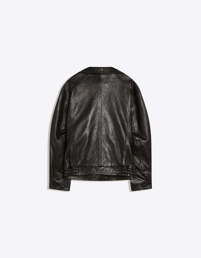 Jaqueta de couro-Preto