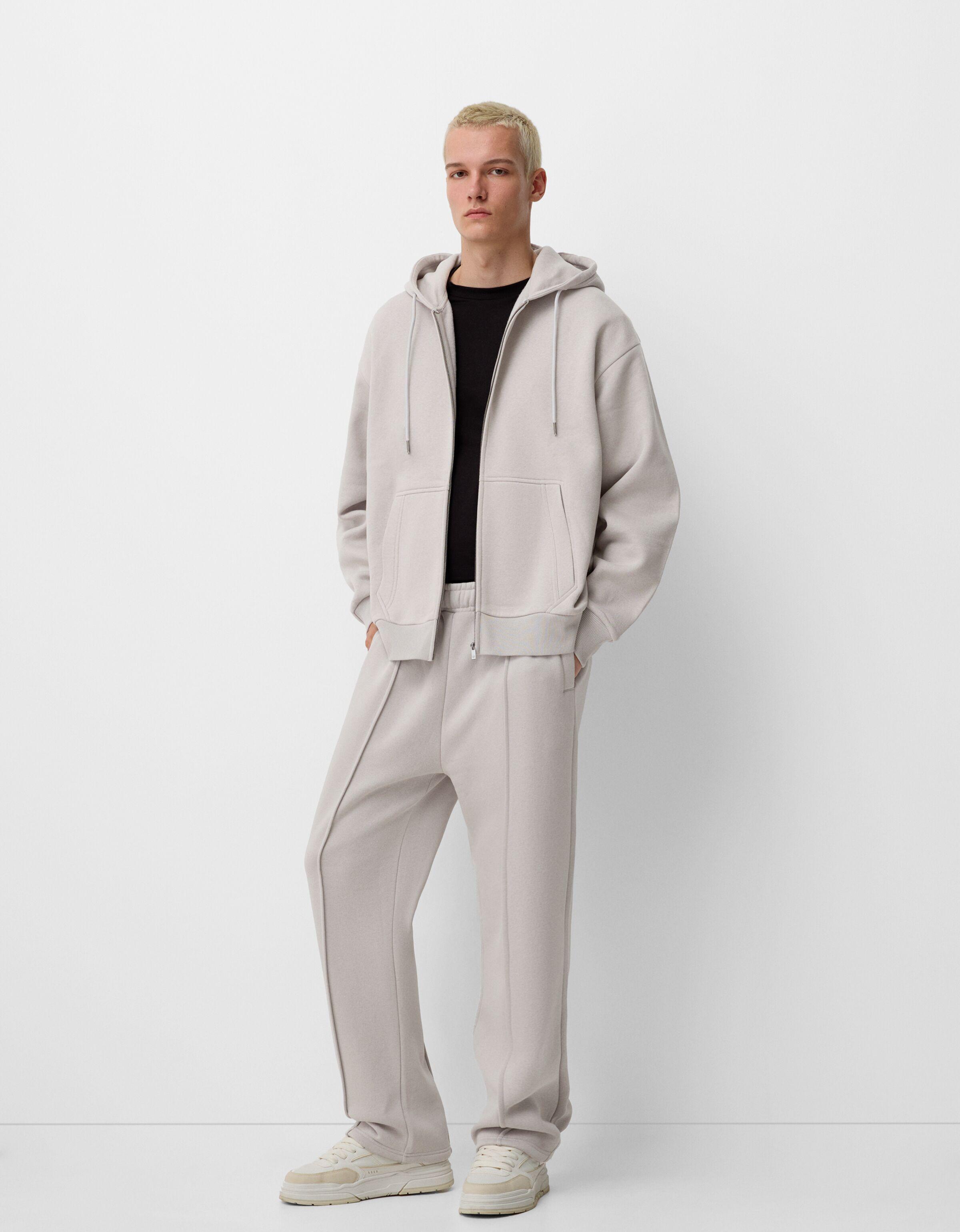Bershka Pack Mit Sweatshirt Und Wide-Leg-Hose Herren Xs Kombiniert