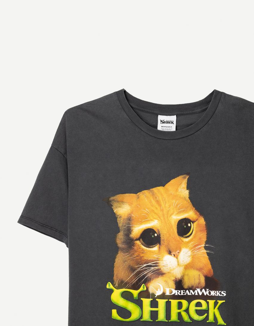 Shrek print short sleeve T-shirt-Grey-2