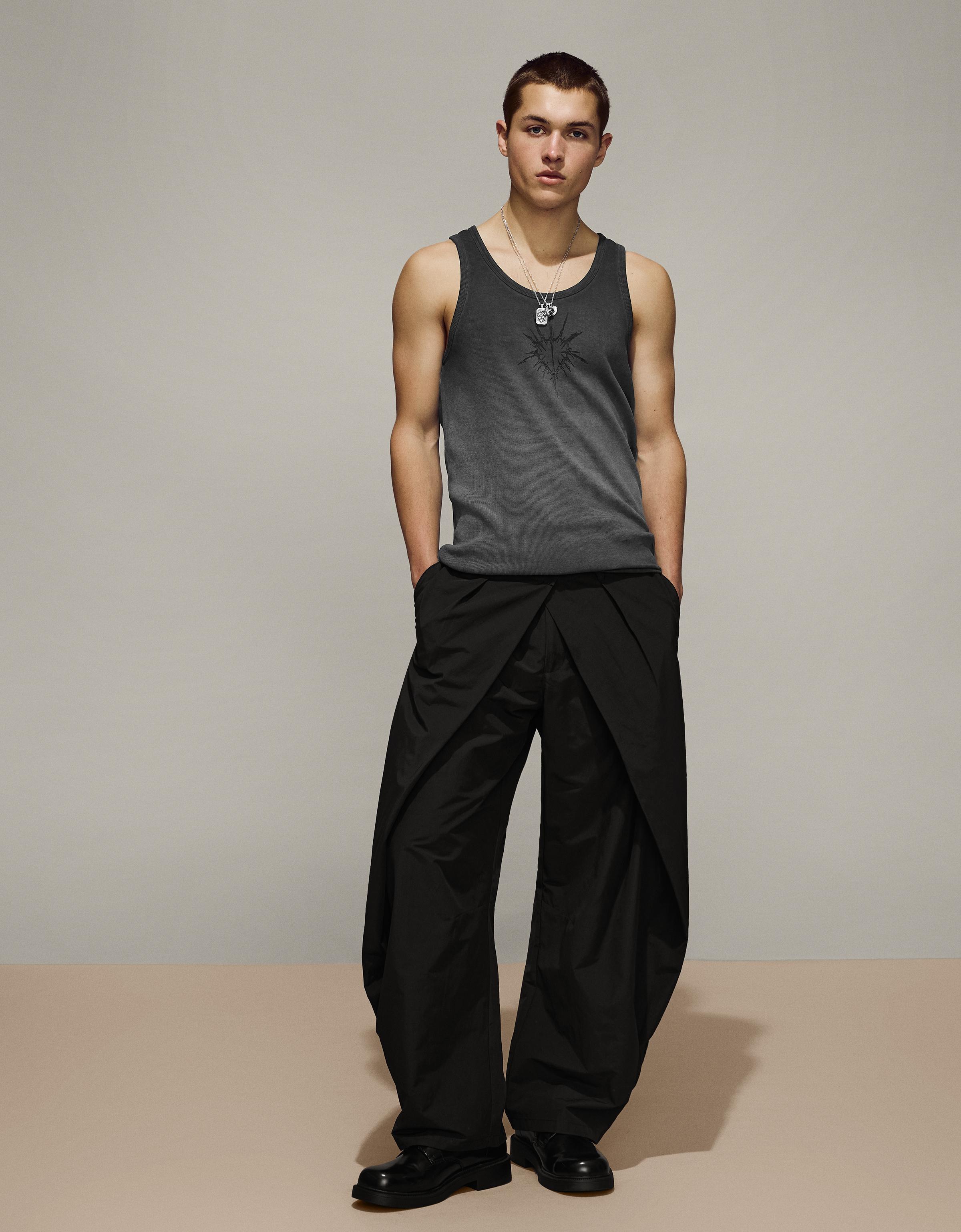 Pantalón Super Baggy Cruzado Hombre 38 Negro