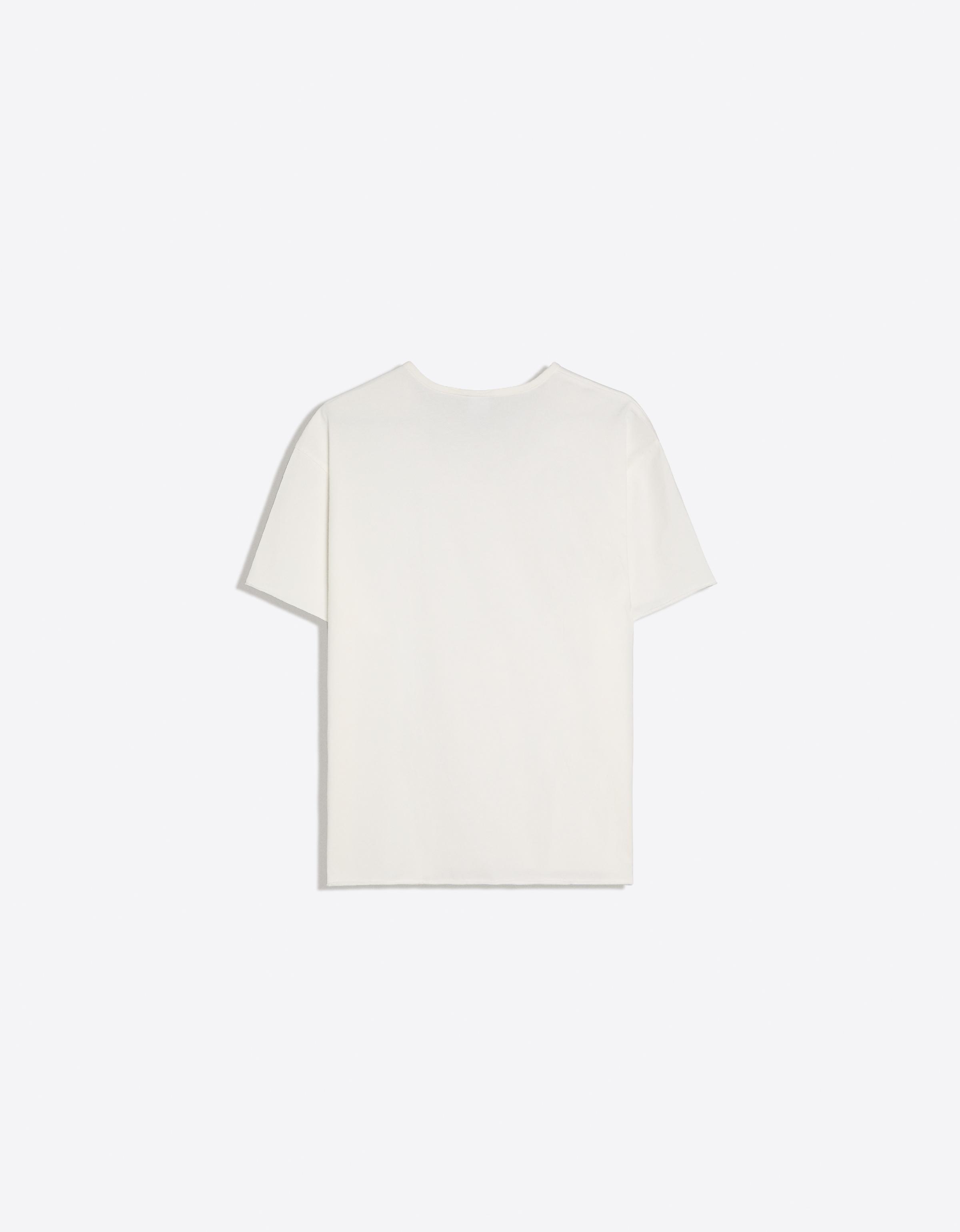 Short-sleeved V-neck T-shirt — White (alternate view)