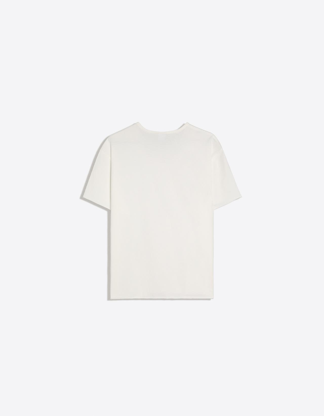 Short-sleeved V-neck T-shirt — White