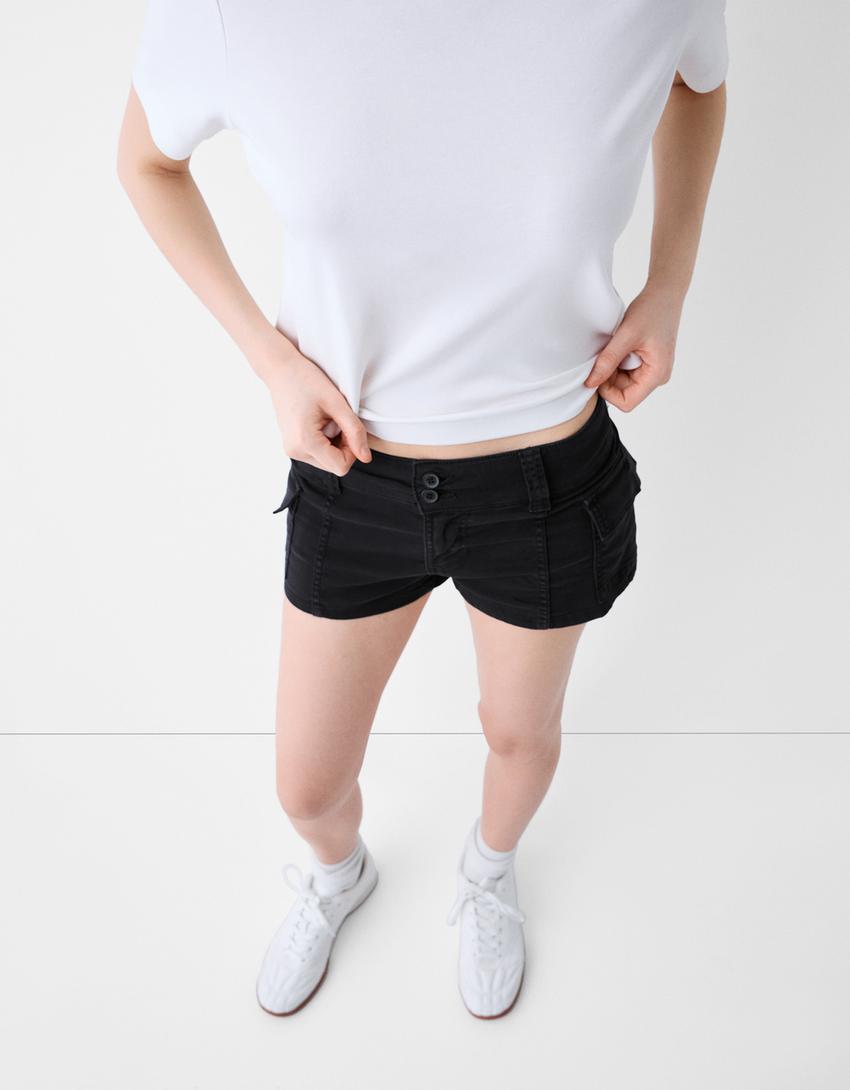 Kargo şort-Siyah-2