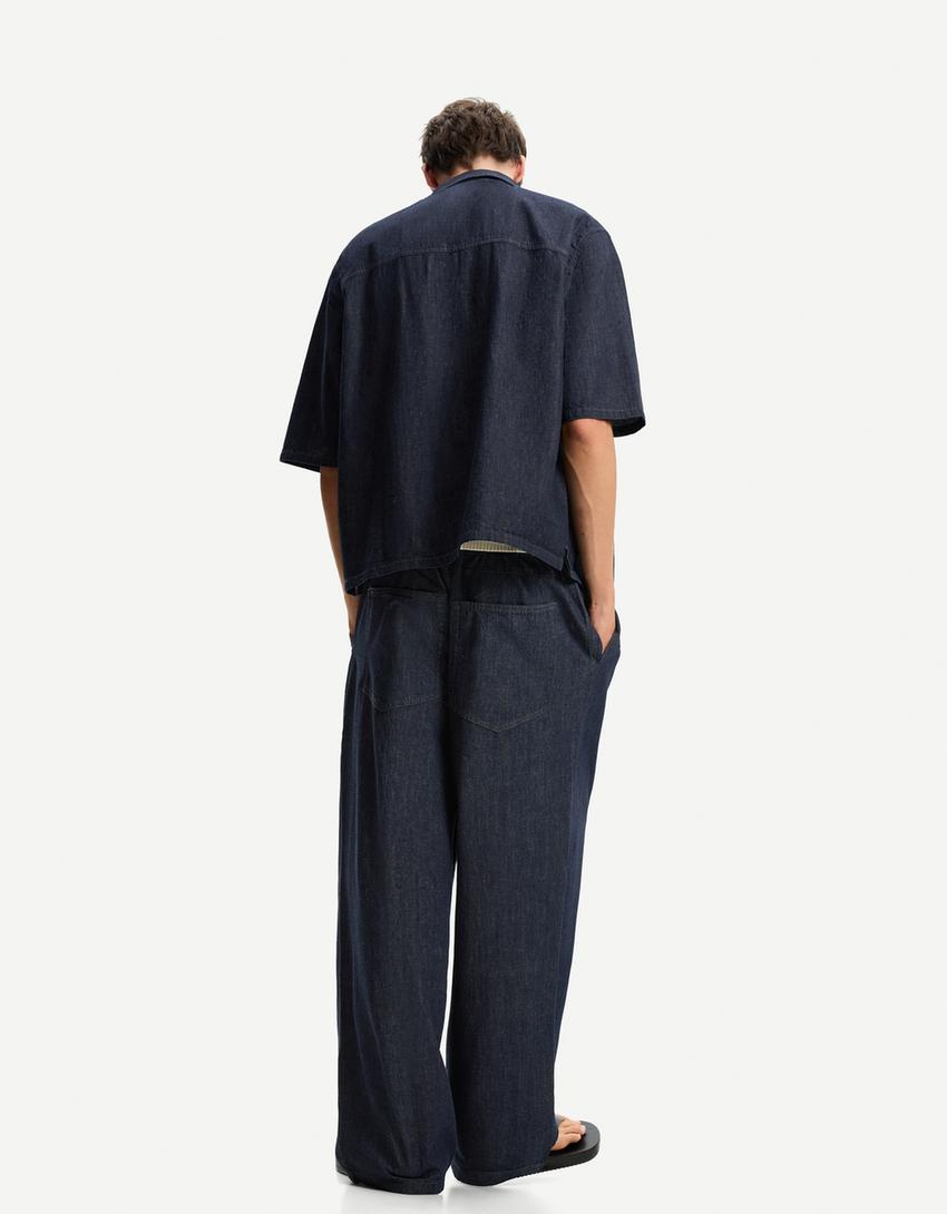 Ensemble chemise et jean-Marine-1
