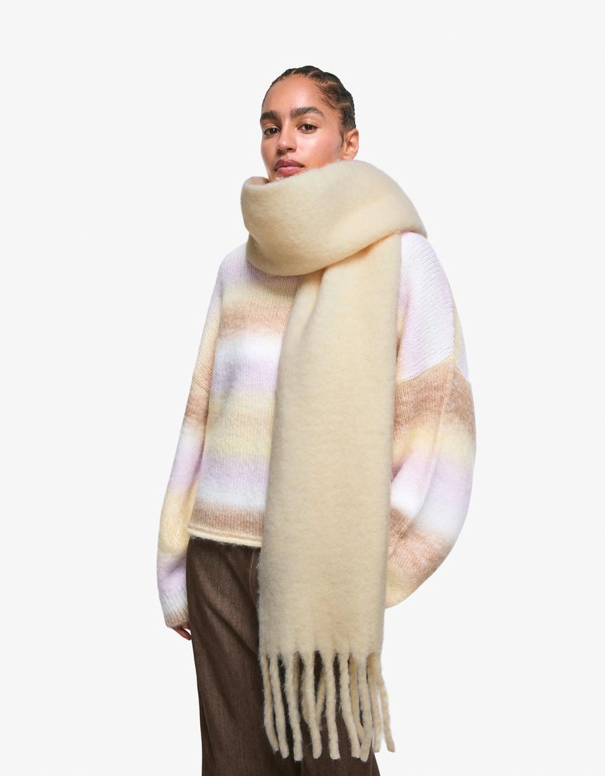 Solid-coloured scarf-Yellow