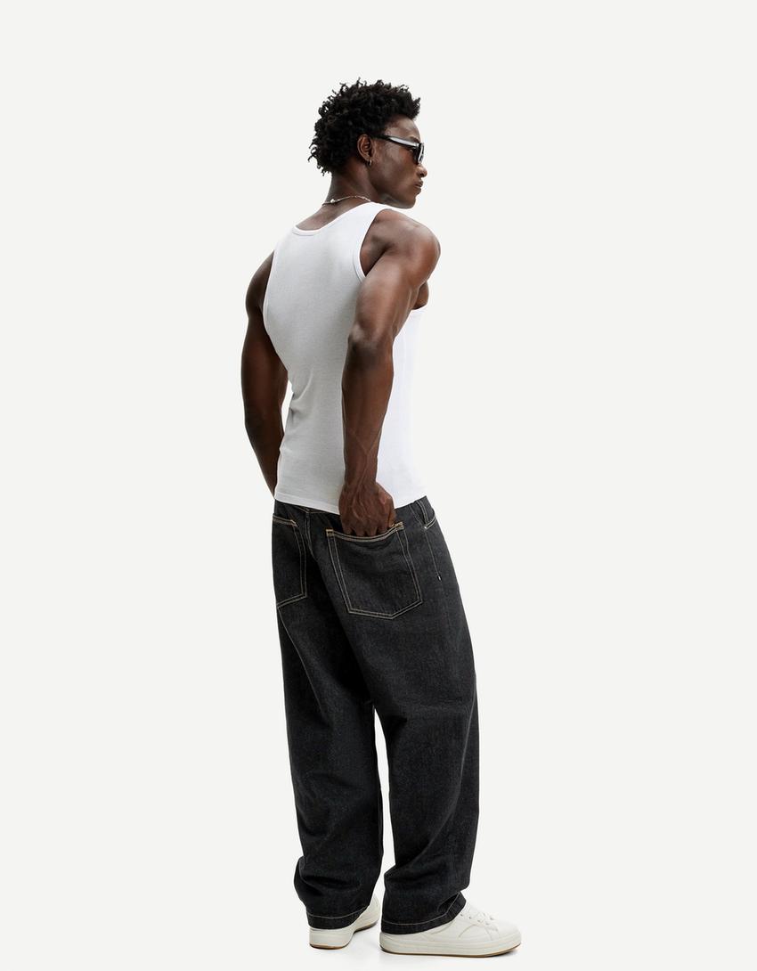 Super Baggy Jeans-Dunkelgrau-2