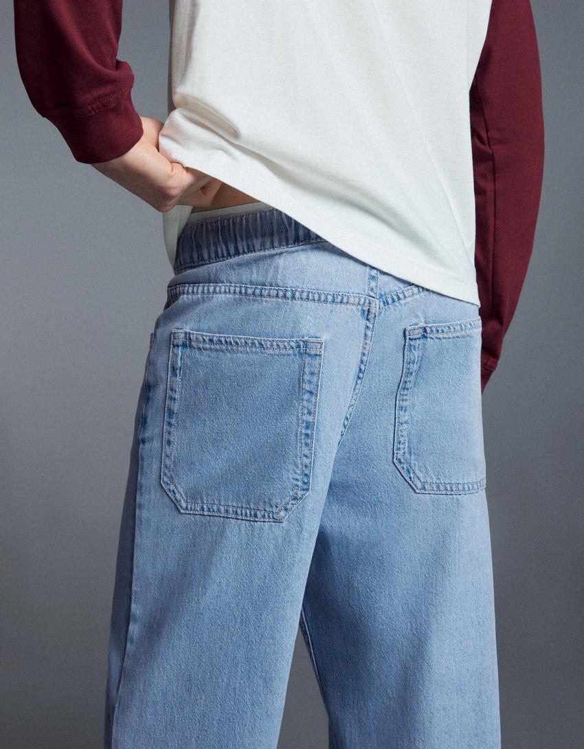 Straight jogger jeans-Light blue