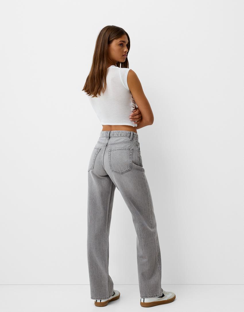 Wide-leg ’90s jeans-Dark grey-2
