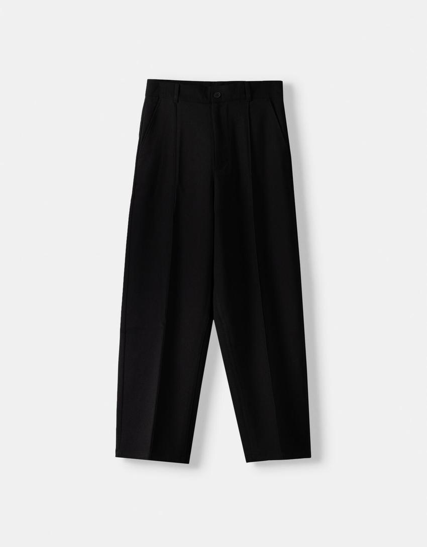 Tailored baggy trousers-Black