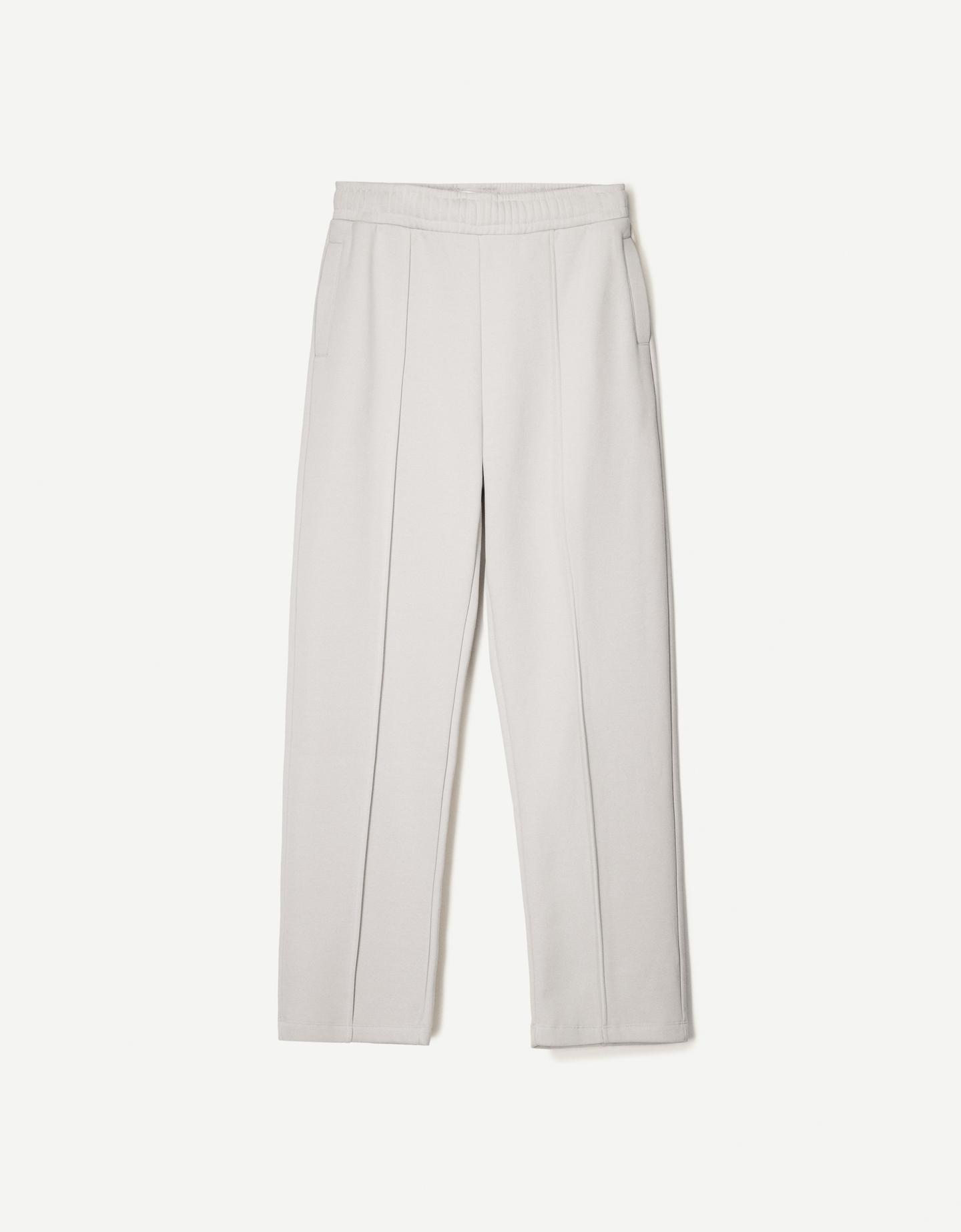 Bershka pluszowe spodnie o kroju wide leg szary