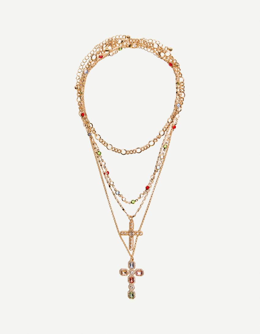 4-pack kettingen met hanger-Goud