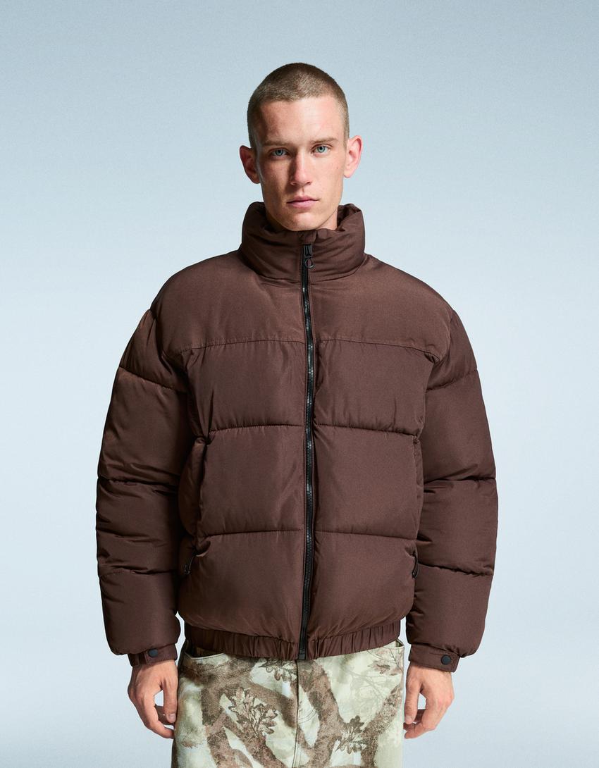 Technical puffer jacket-Brown-6