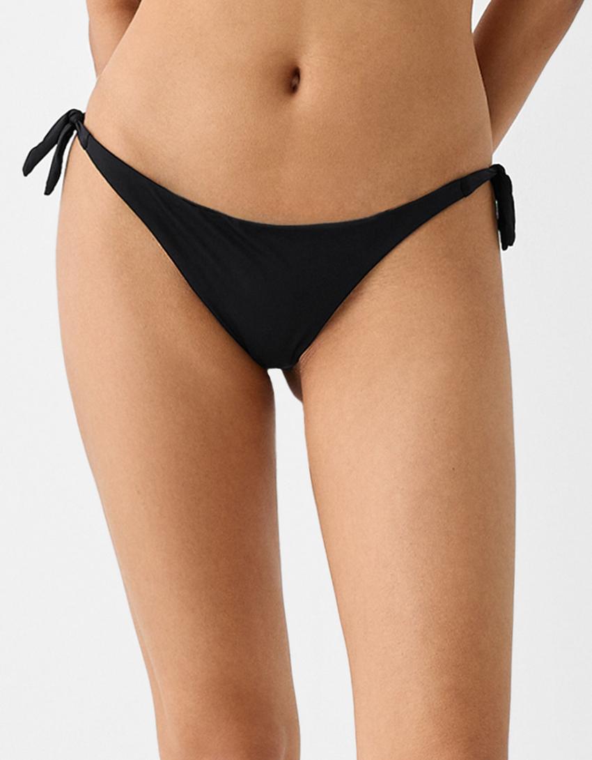 Bikini top and bottoms set-Black-3