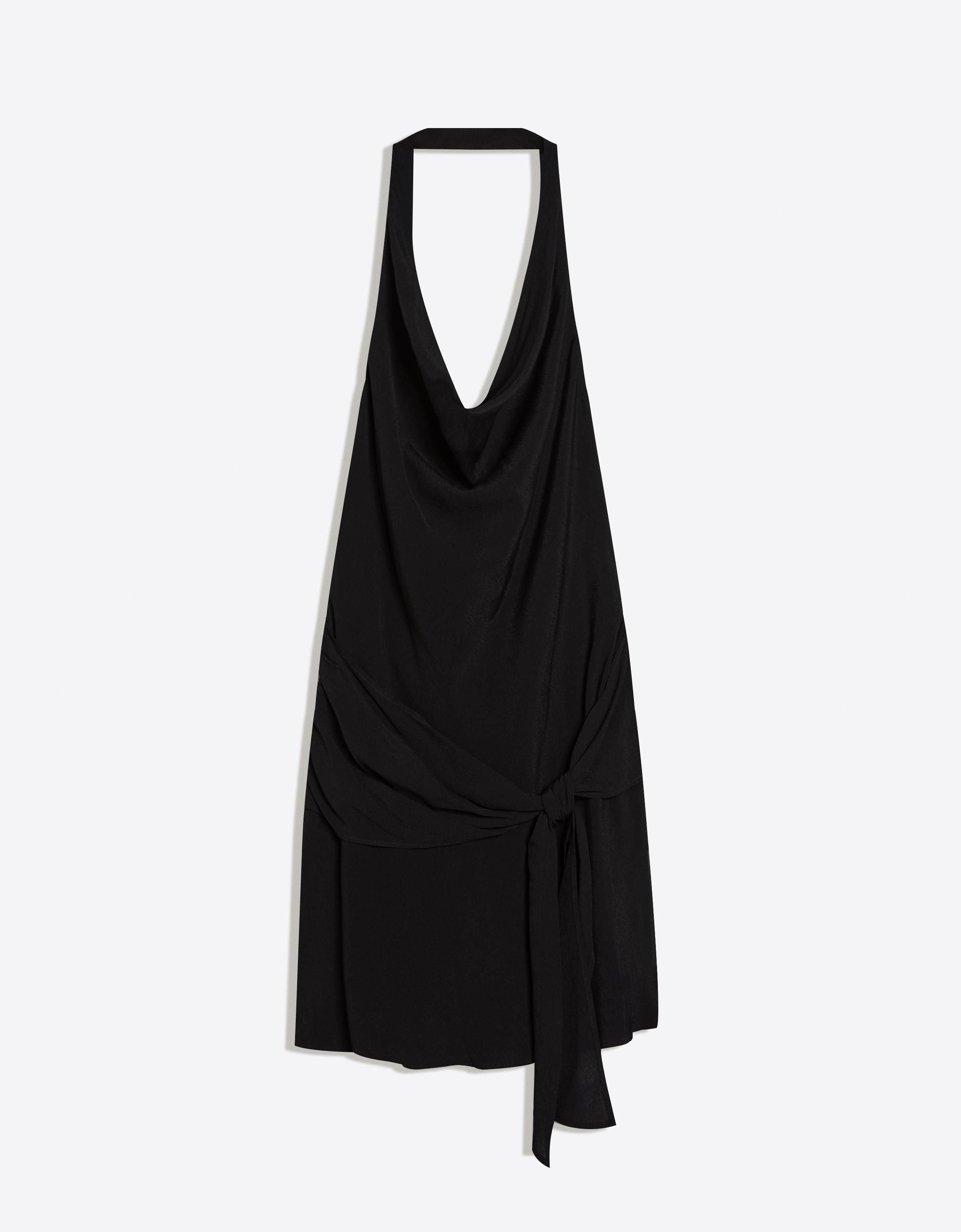 Draped mini dress — Black