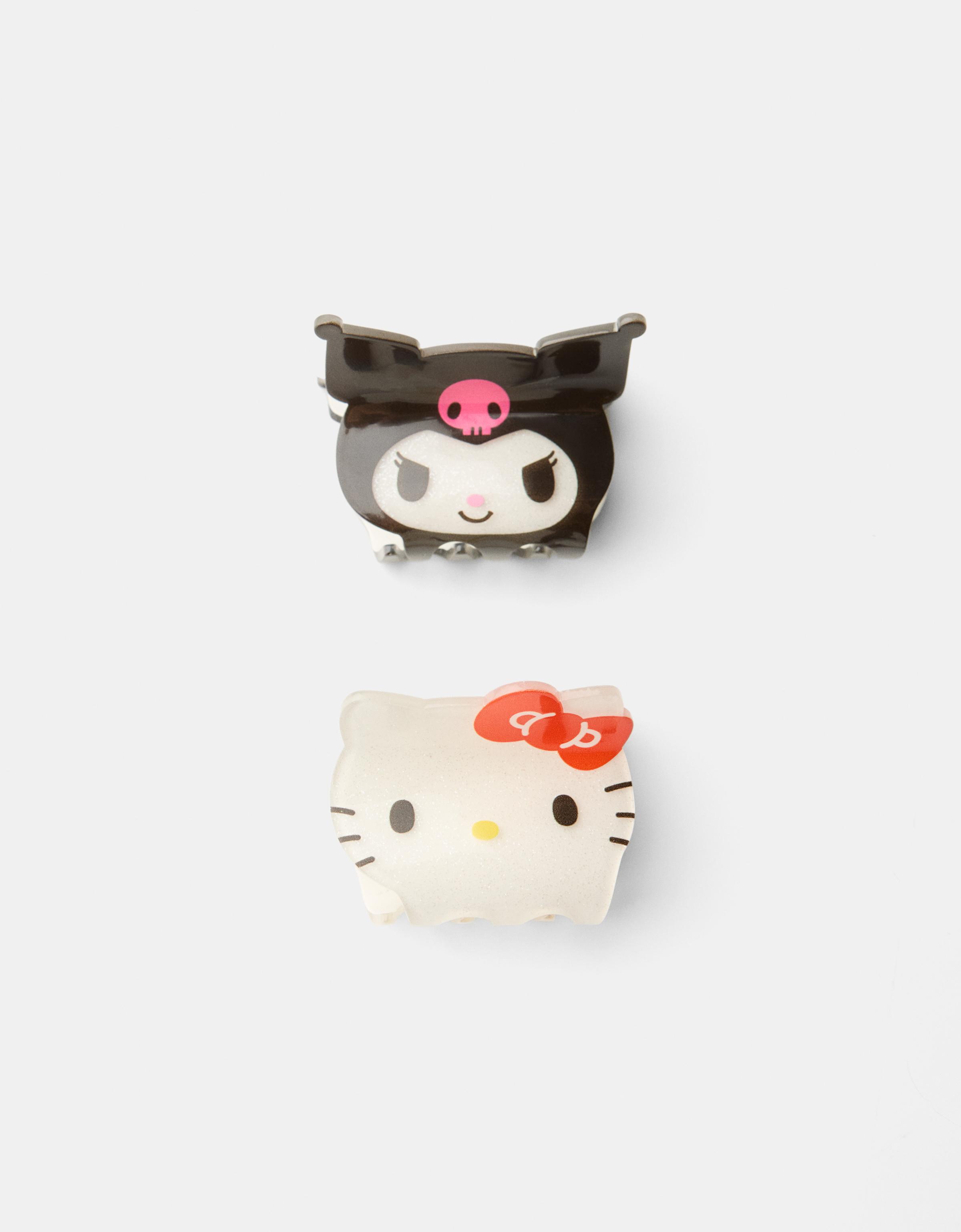 Bershka 2er-Pack Haarklammern Hello Kitty Und Kuromi Damen Weiss