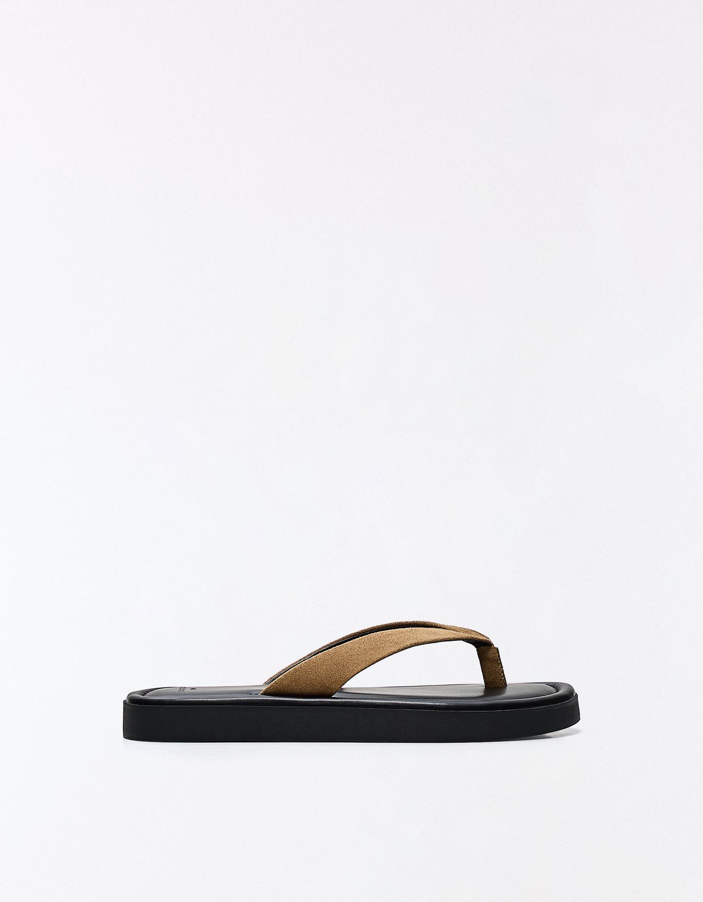 Bershka Sandali Bassi Infradito Donna 39 Sabbia