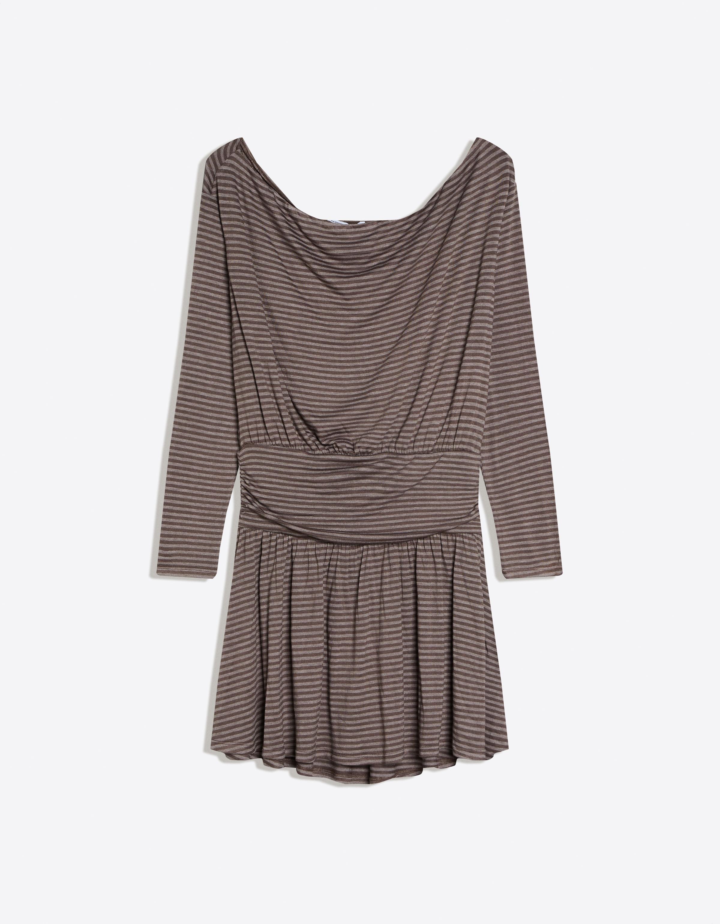 Kemerli uzun kollu mini elbise - Görsel 9