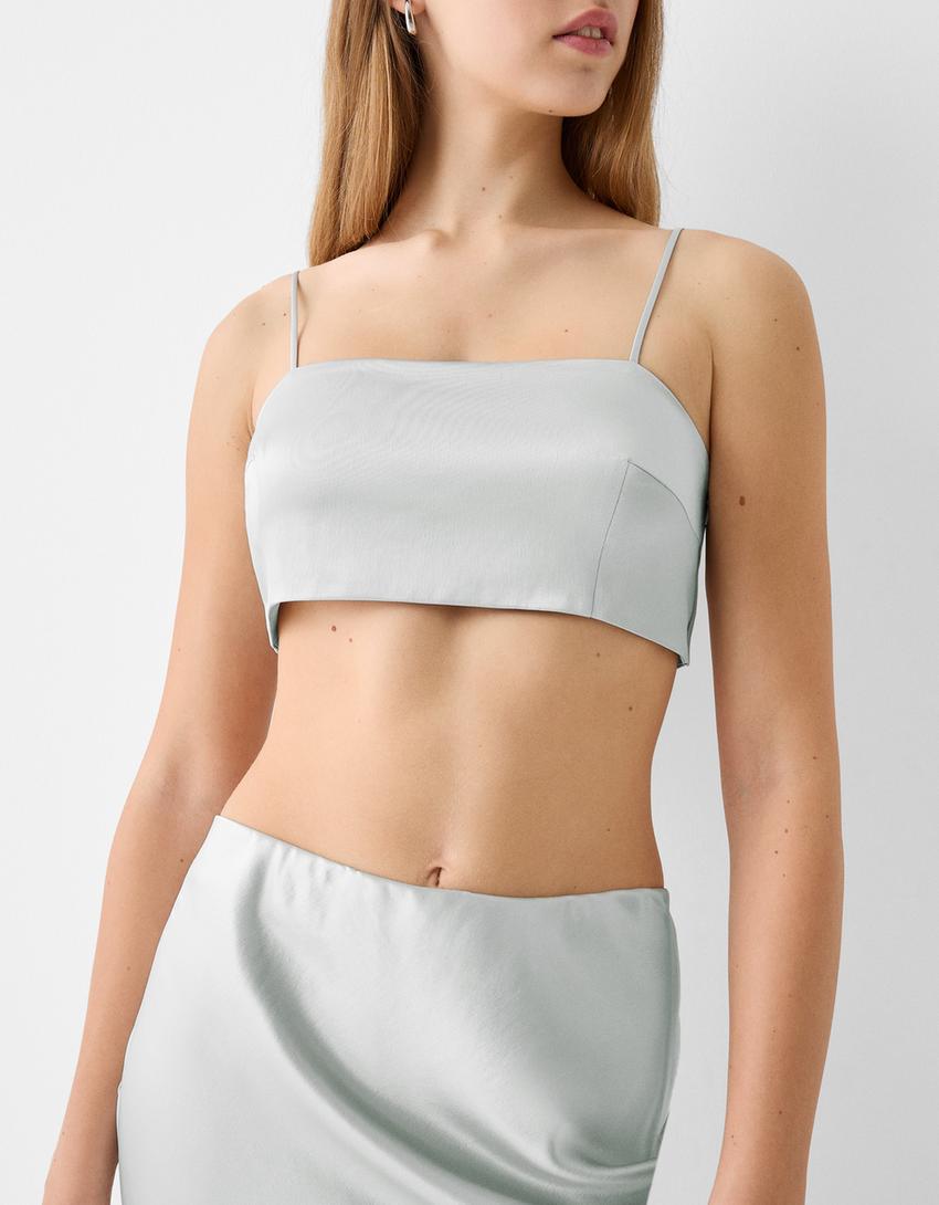 Top alças acetinado-Prateado-2