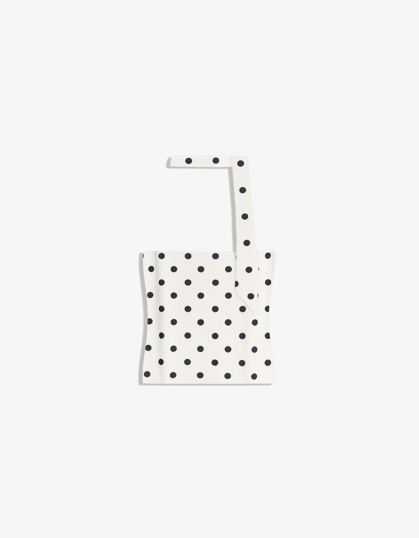 Haut bandeau foulard-Blanc / Noir