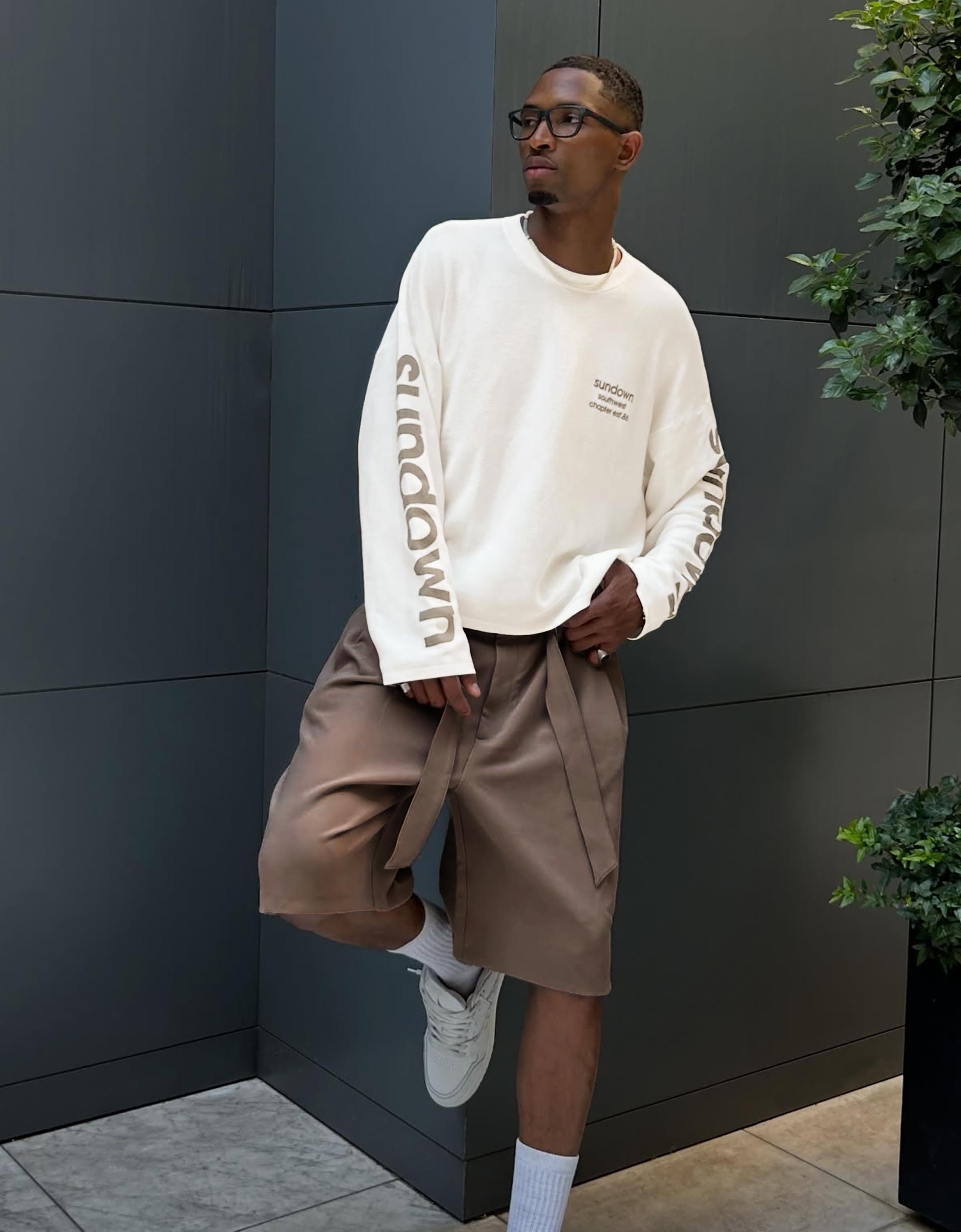 Textured print jumper — Off white