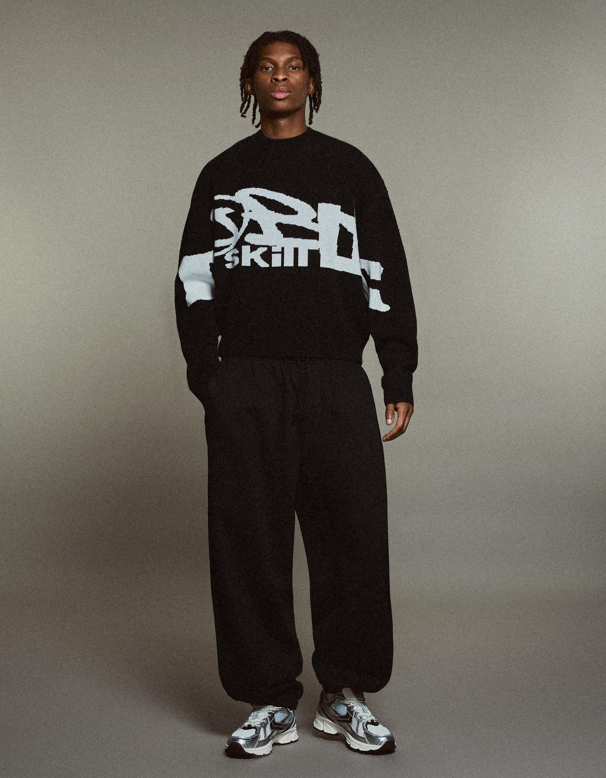 Graphic jacquard jumper — Black