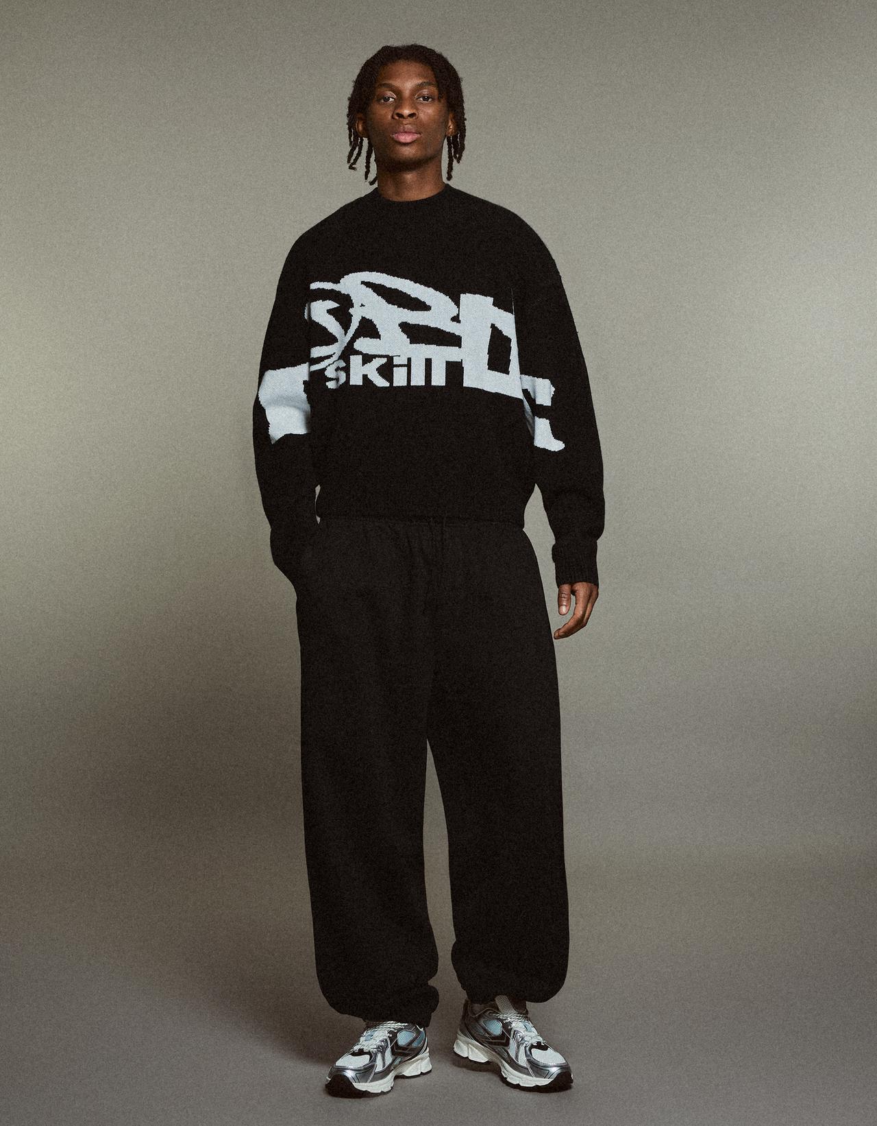 Graphic jacquard jumper — Black