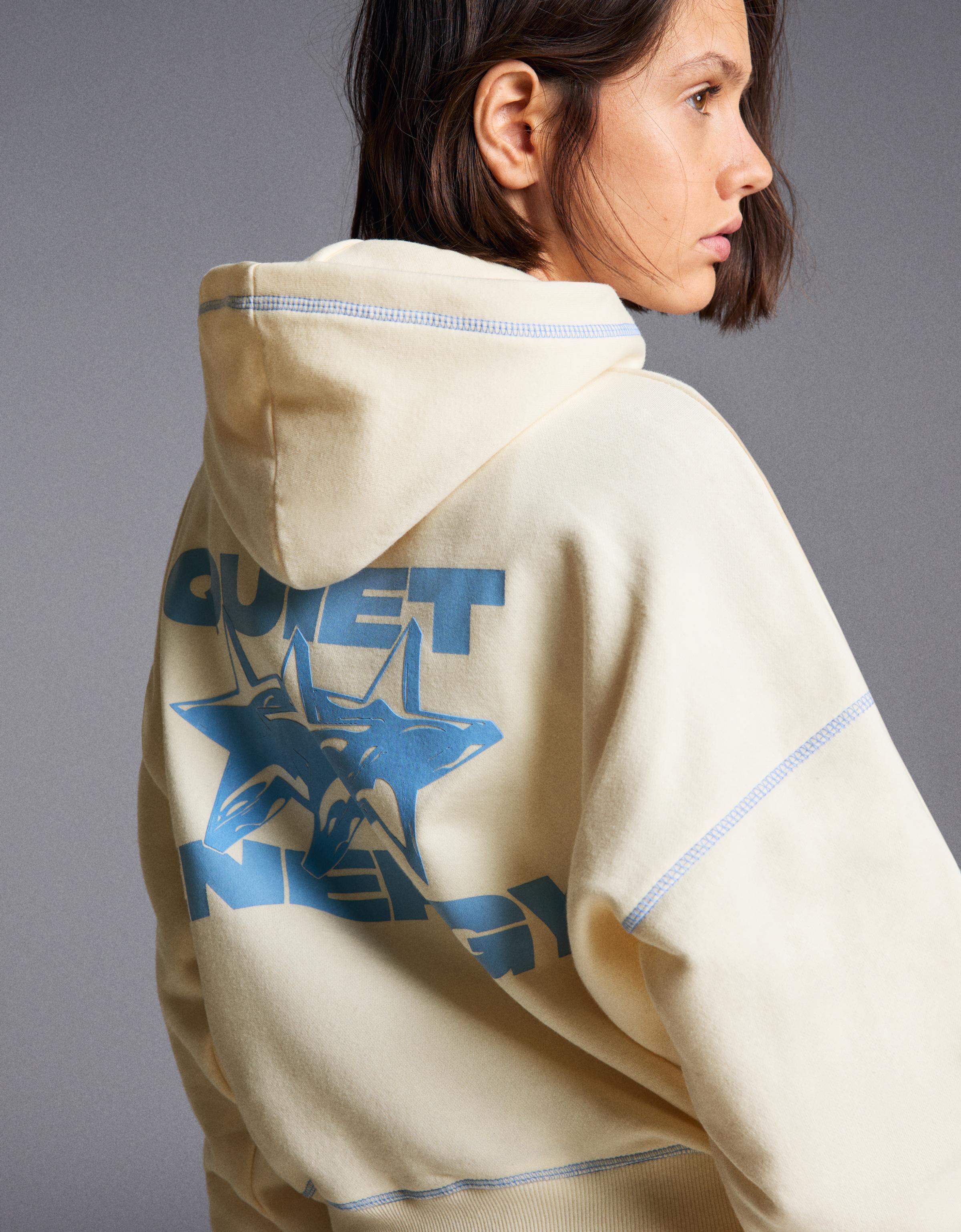 Bershka Baskılı kapüşonlu sweatshirt görsel 4