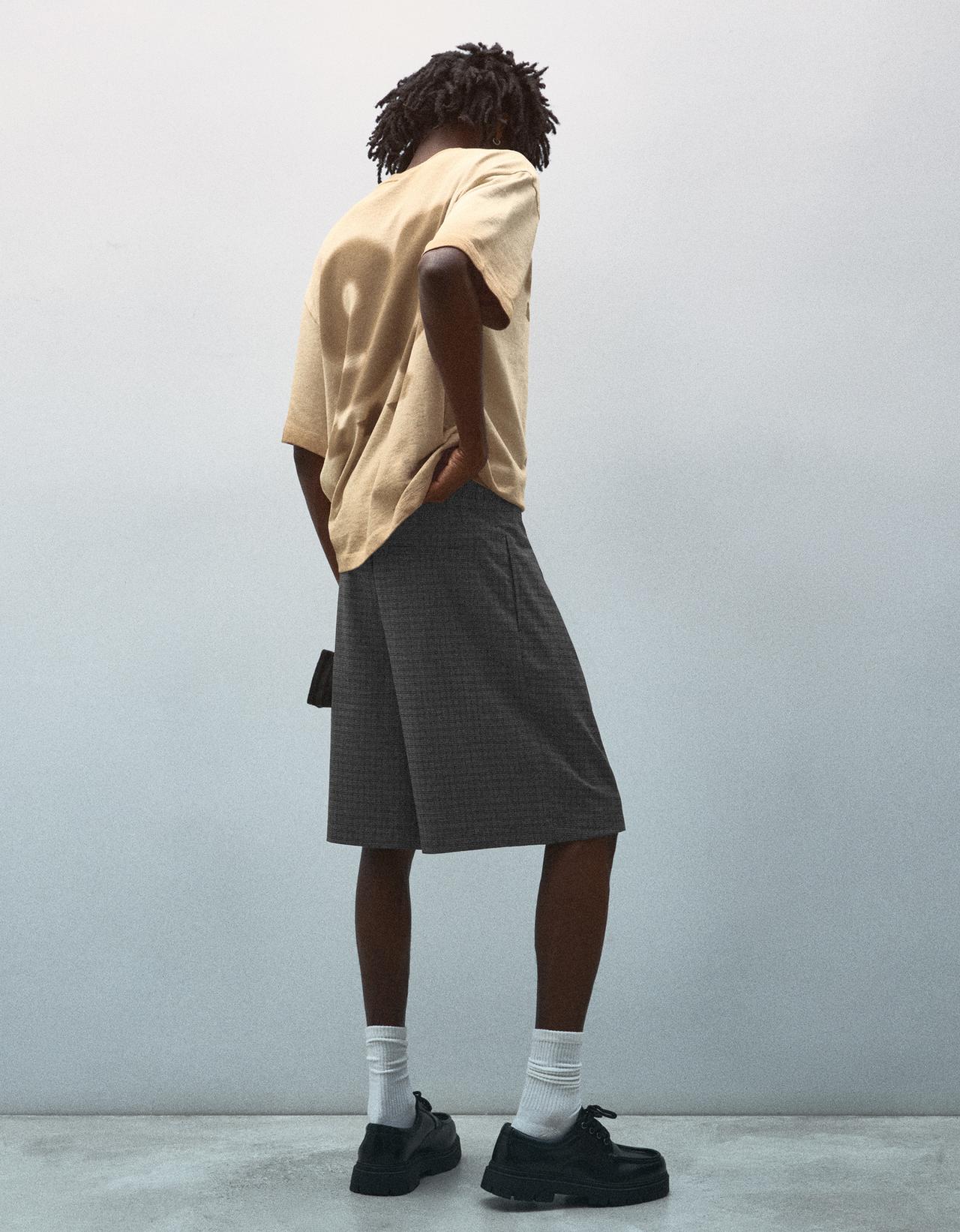 Megabaggy check Bermuda shorts — Grey