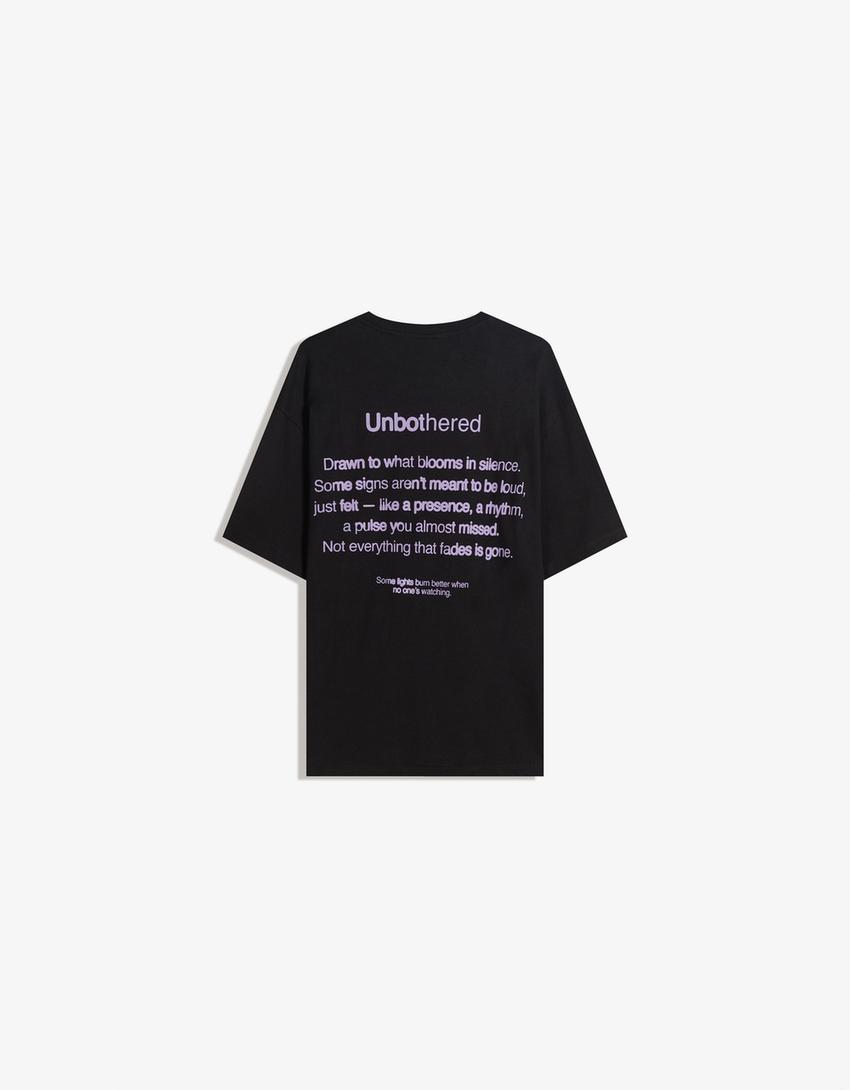 T-shirt manches courtes imprimé-Noir